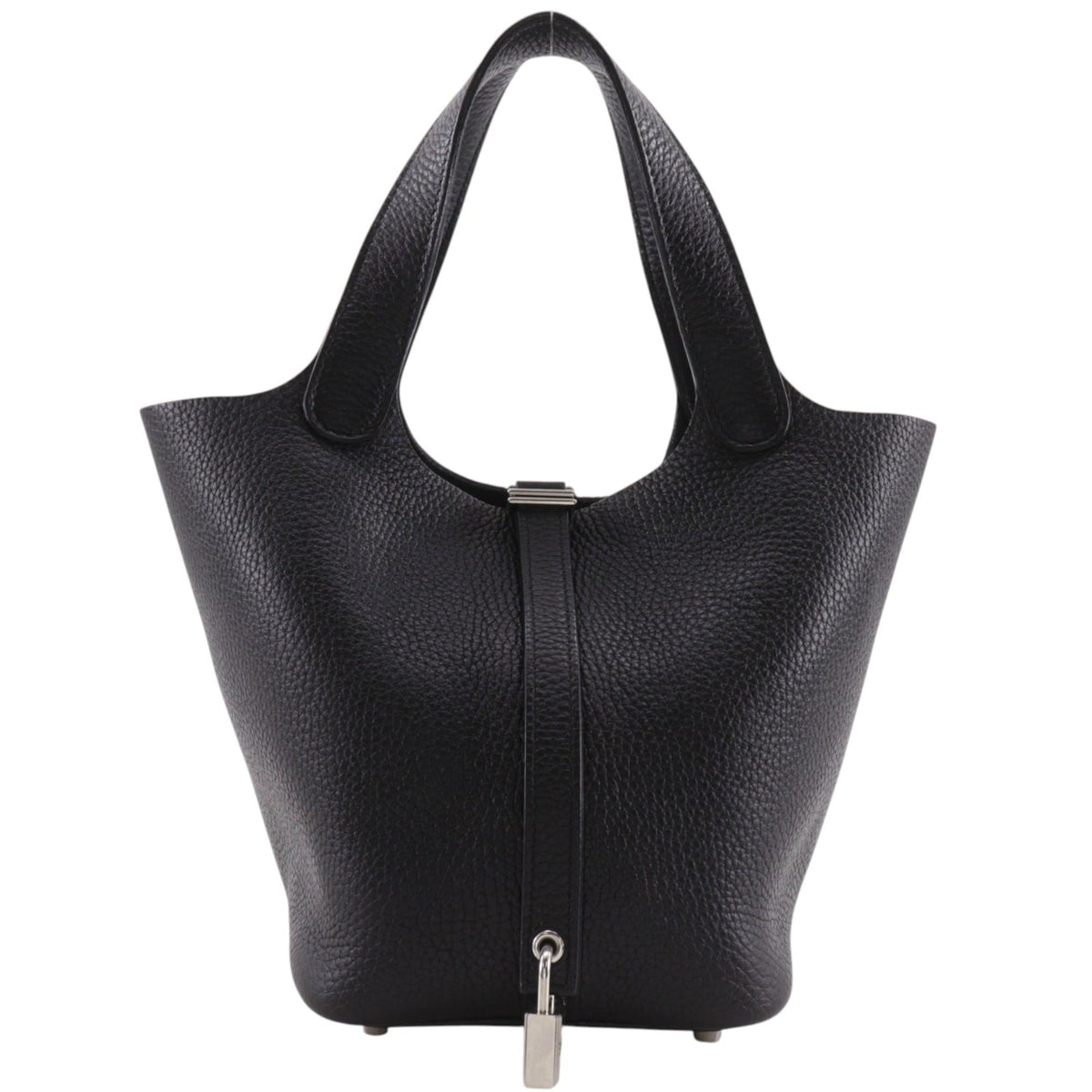 Hermes Picotin Black Taurillon Clemence Leather Handbag (Pre-Owned)