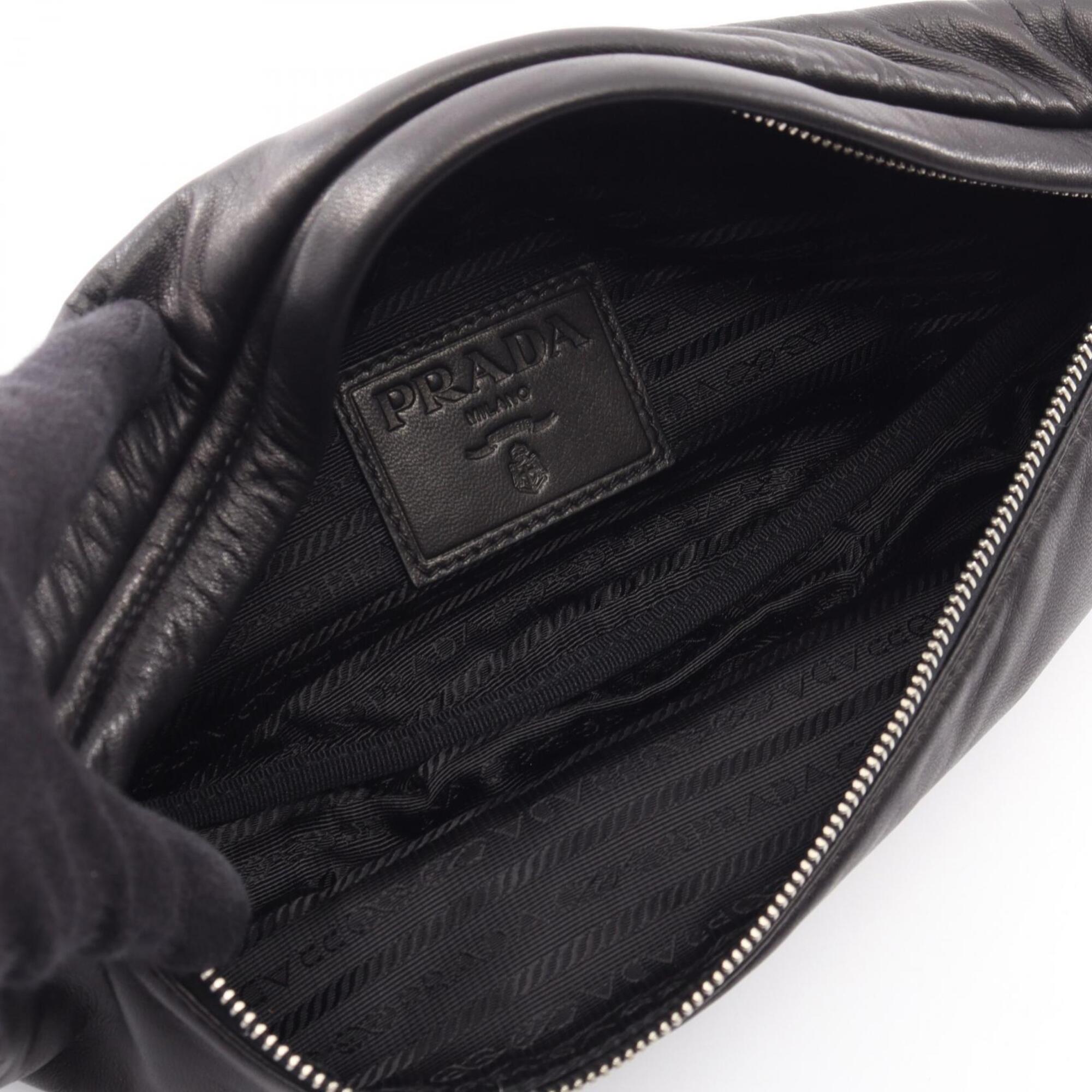 Prada Black Leather Fanny Pack Handbag (Pre-Owned)
