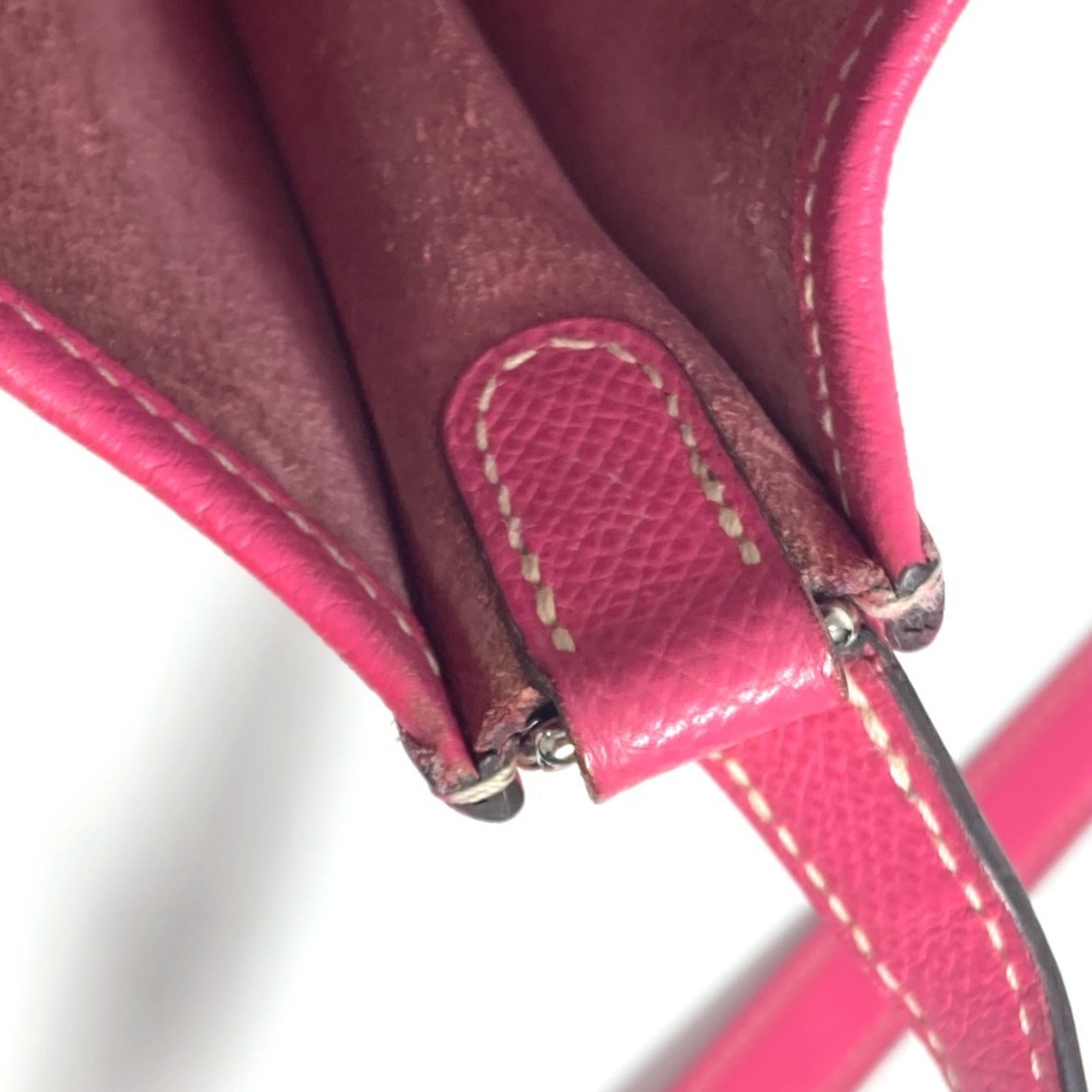 Hermes Evelyne Pink Leather Pochette Shoulder Bag (Pre-Owned)
