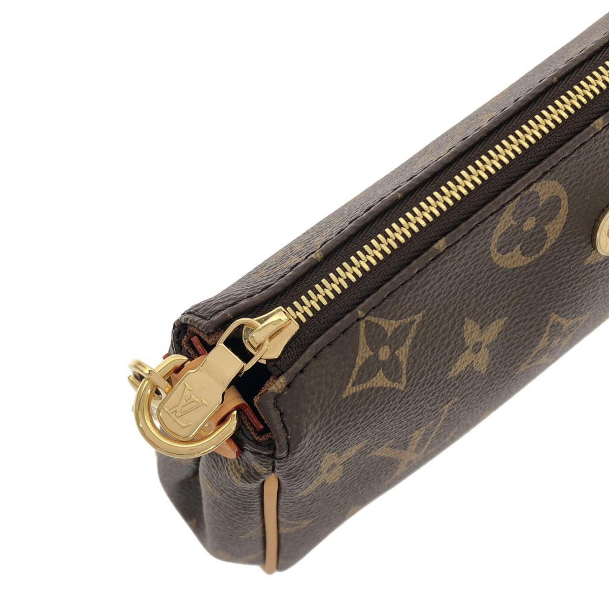 Louis Vuitton Marron Coated Canvas Pochette Shoulder Bag (Pre-Owned)