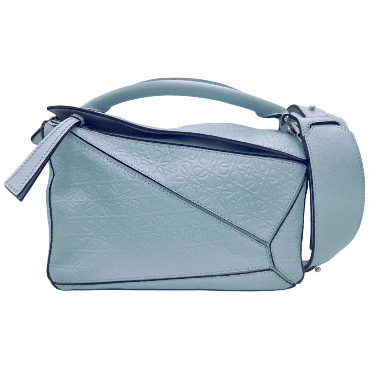 Loewe Puzzle Green Leather Shoulder Bag (Pre-Owned)
