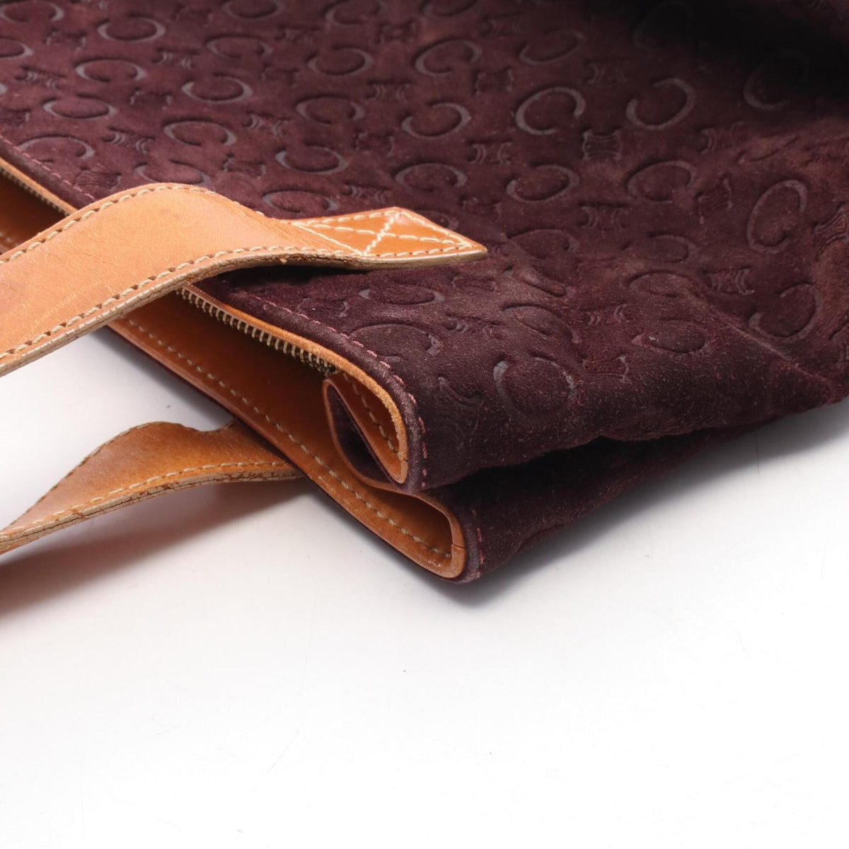 Celine Bordeaux Brown Suede Leather Handbag (Pre-Owned)