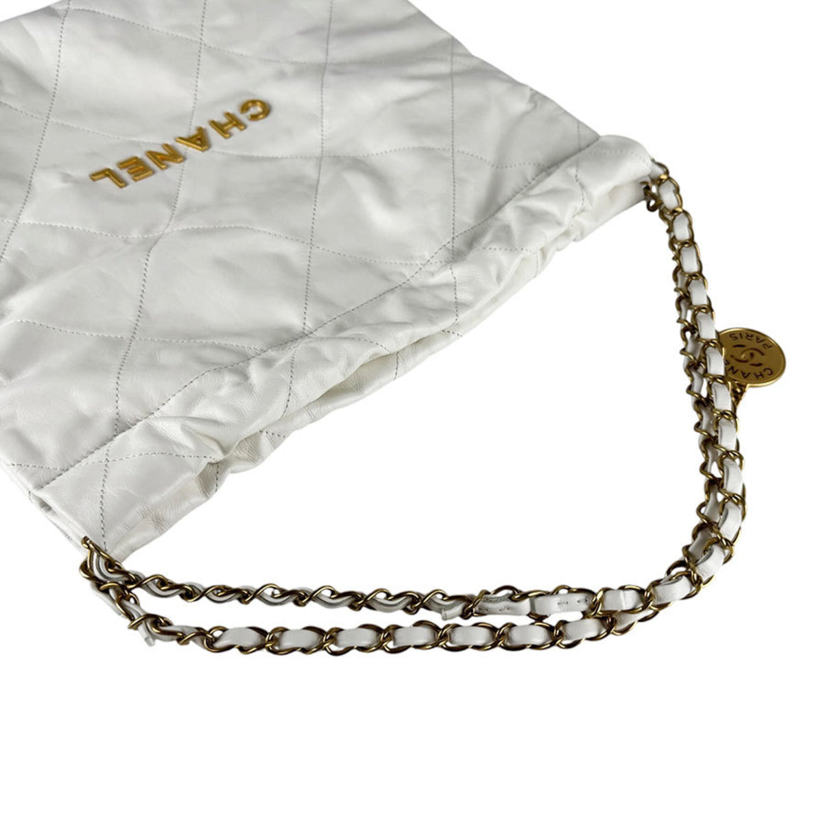 Chanel White Leather Shoulder Bag (Pre-Owned)