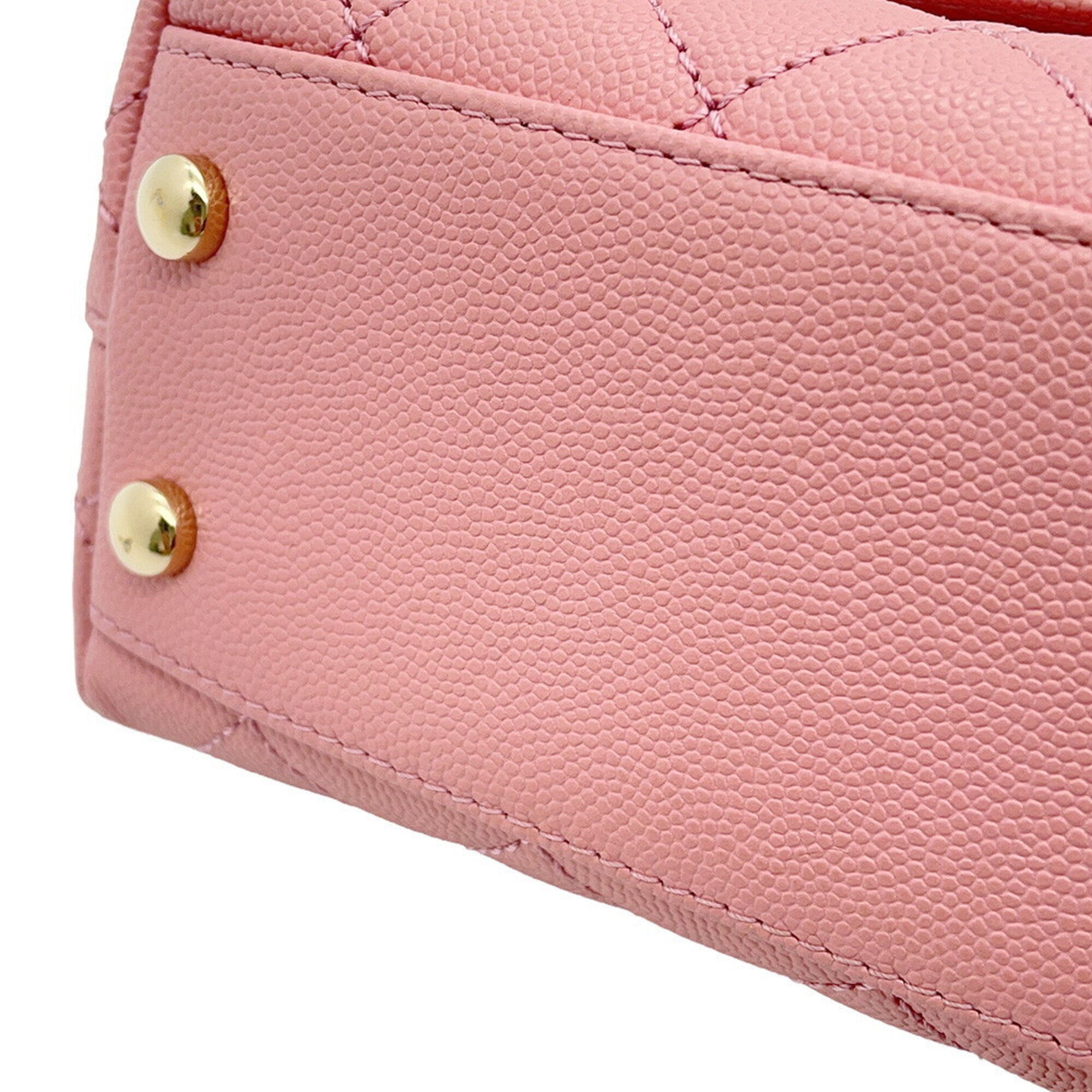 Chanel Matelasse Pink Grained Calfskin Handbag Shoulder Bag (Pre-Owned)