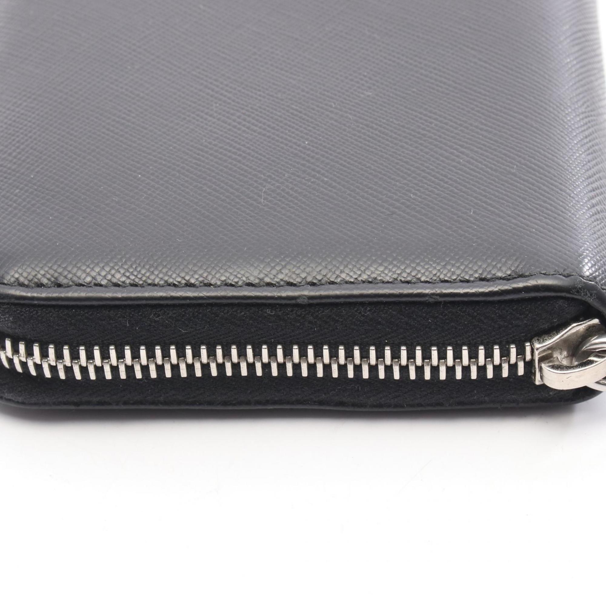 Prada Black Leather Long Wallet (Bi-Fold) (Pre-Owned)