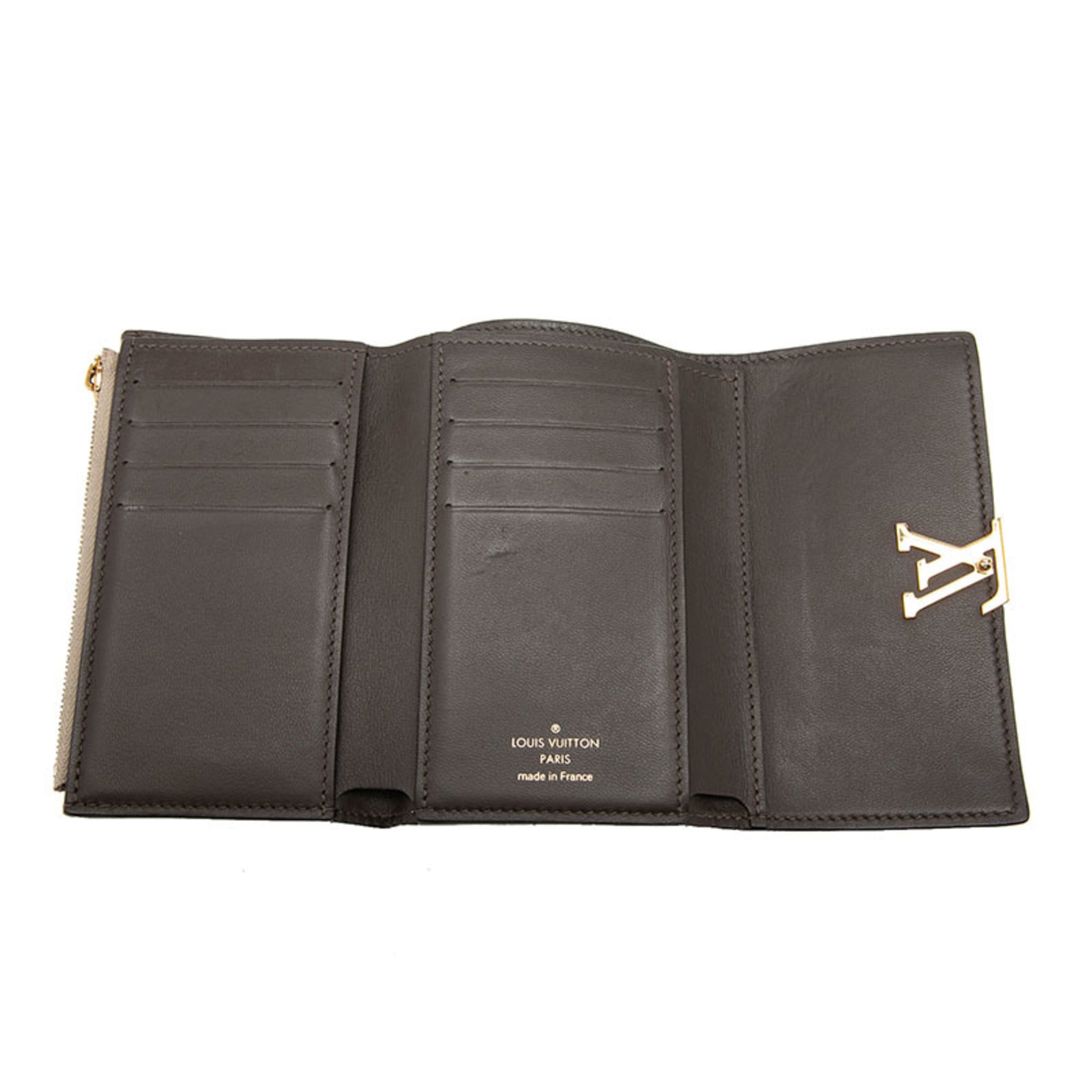Louis Vuitton Beige Galle Leather Wallet (Tri-Fold) (Pre-Owned)