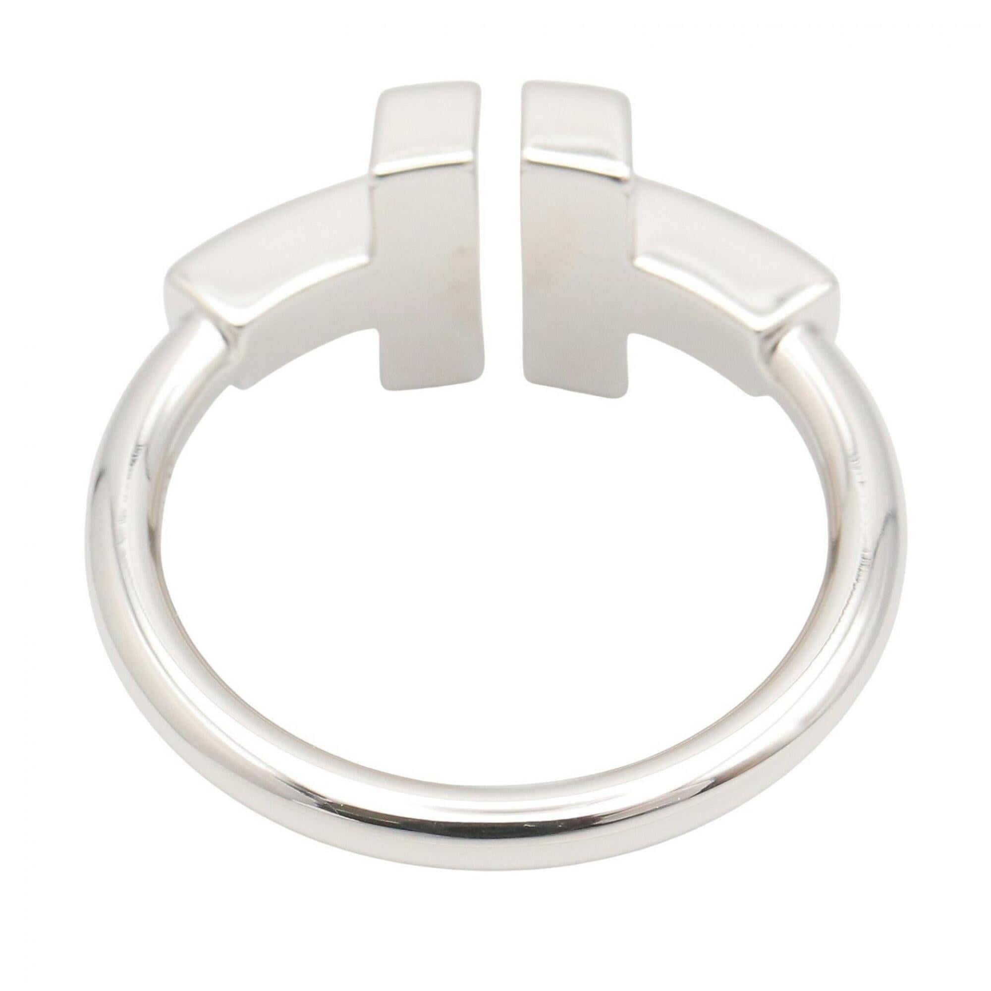 Tiffany Silver Blue Clear White Gold (18K) Band Ring (Pre-Owned)