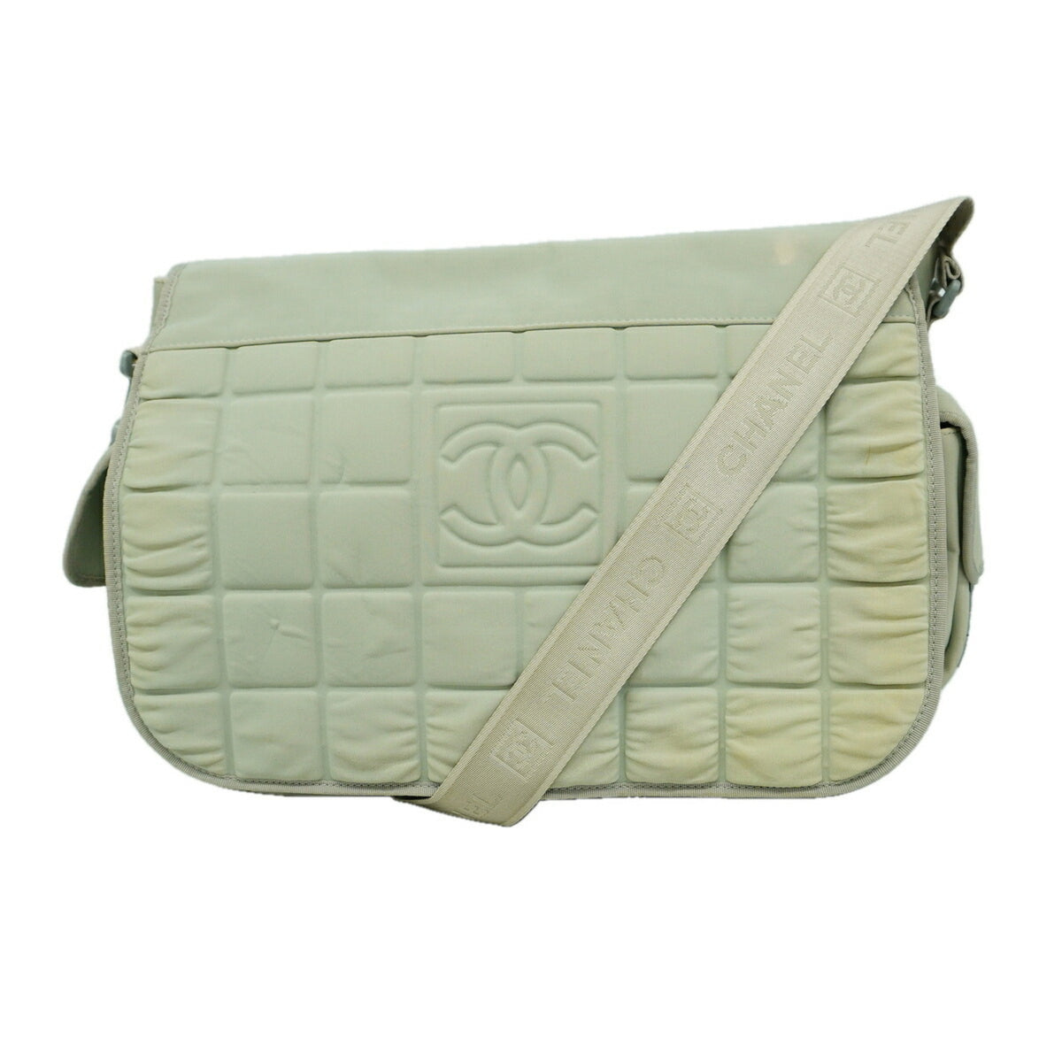Chanel Gray Nylon Shoulder Bag (Pre-Owned)