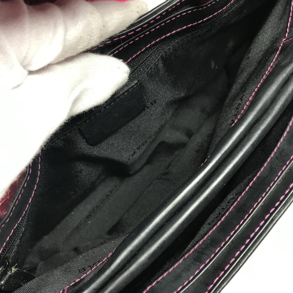 Bvlgari Black Pink Rubber Leather Handbag Shoulder Bag (Pre-Owned)