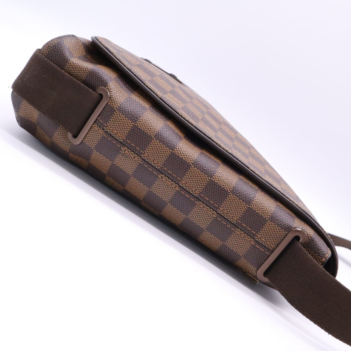 Louis Vuitton Beige Brown Coated Canvas Leather Shoulder Bag (Pre-Owned)