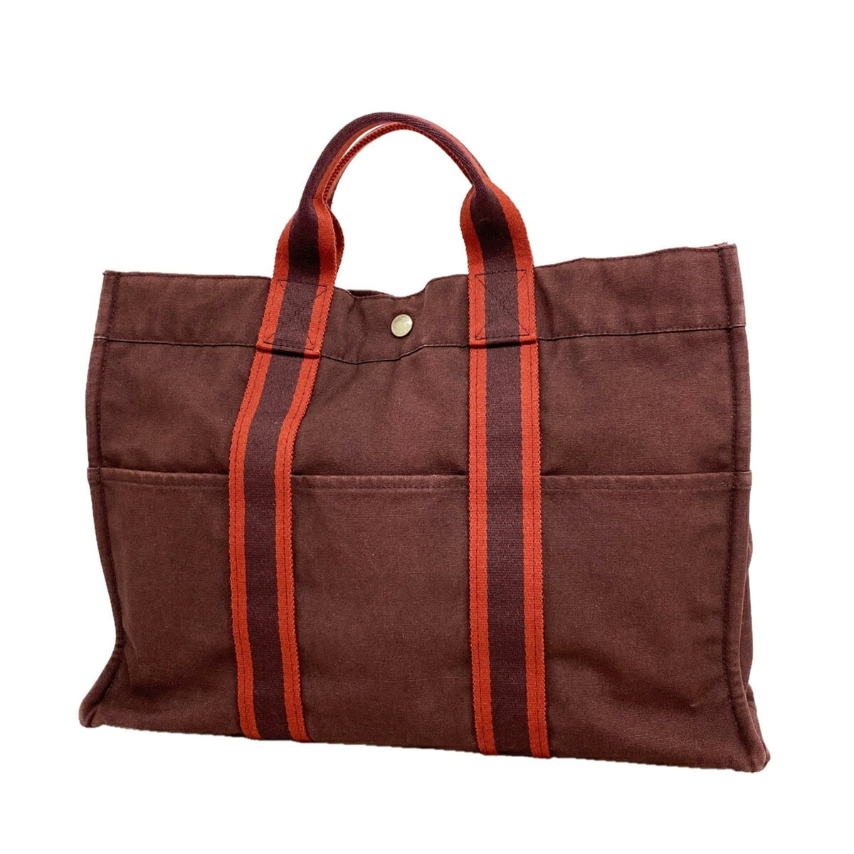 Hermes Brown Canvas Tote Bag (Pre-Owned)