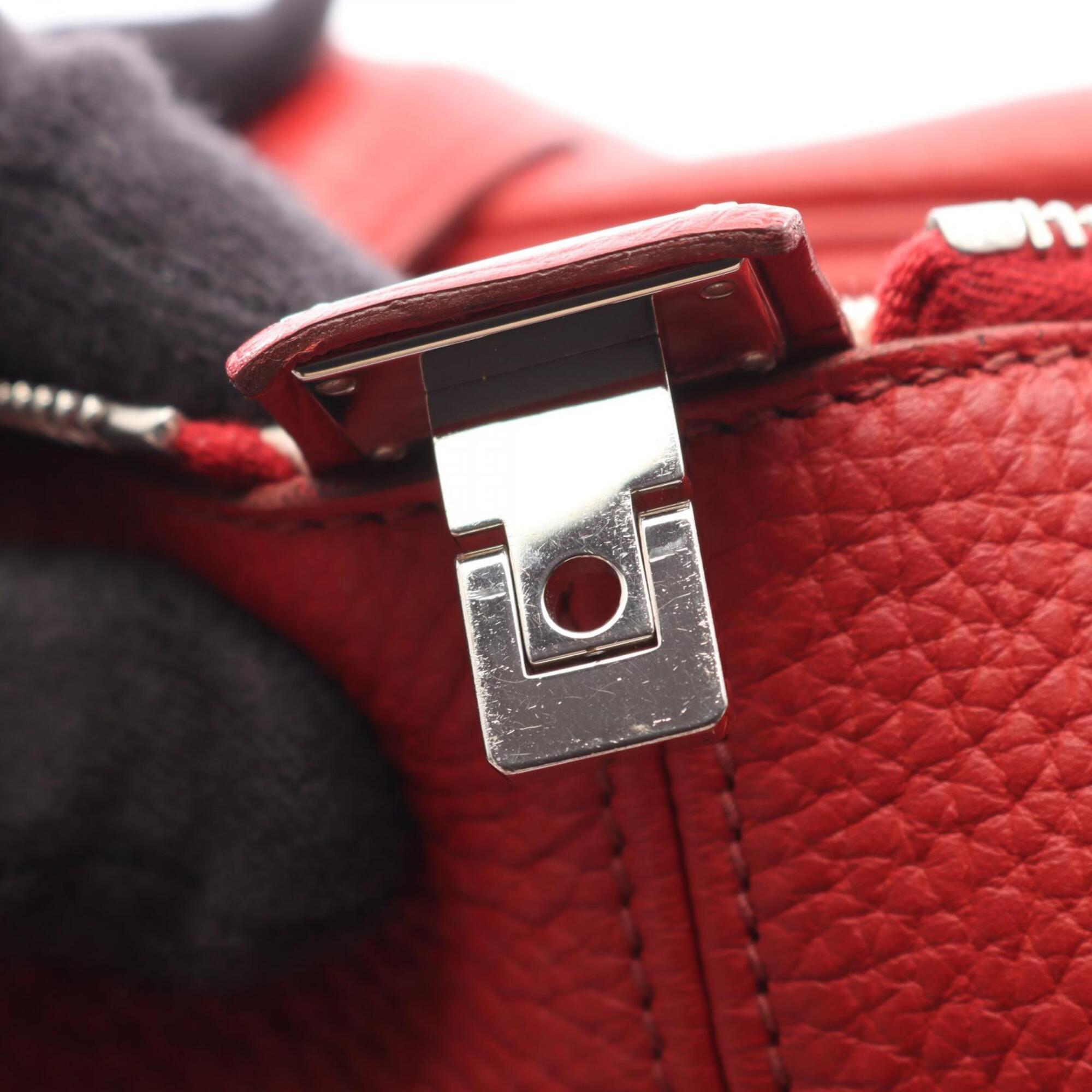 Hermes Bordeaux Rouge Casaque Taurillon Clemence Leather Handbag (Pre-Owned)