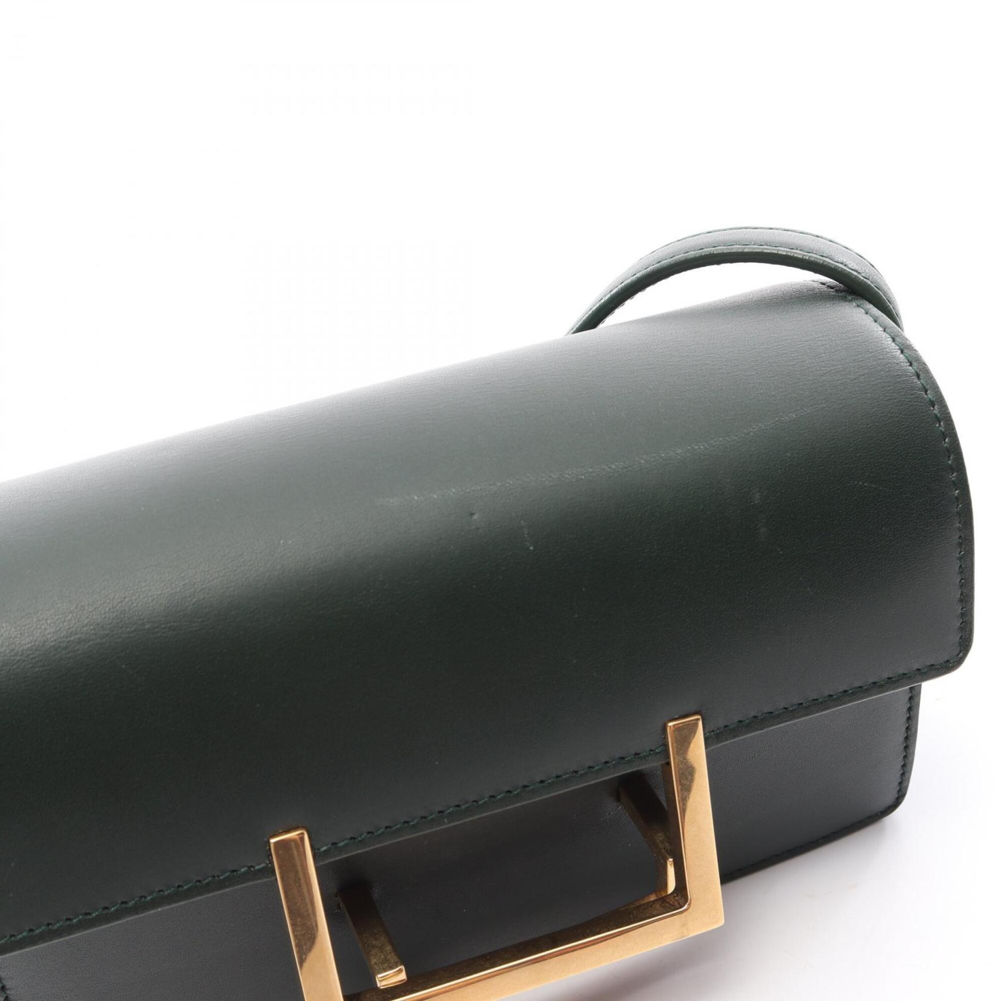 Yves Saint Laurent Green Leather Handbag Shoulder Bag (Pre-Owned)