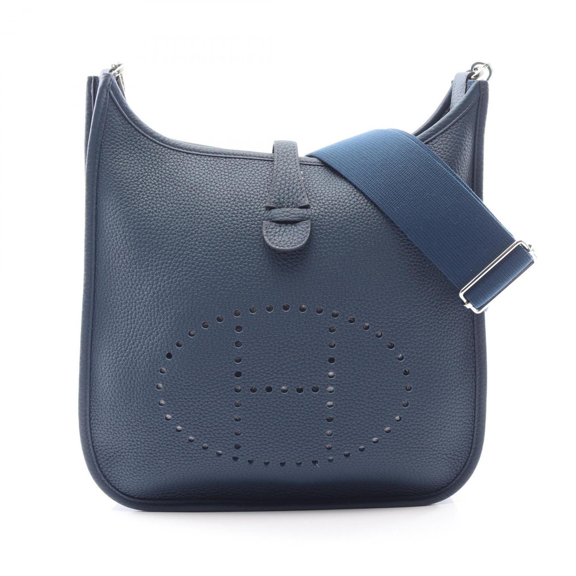 Hermes Navy Taurillon Clemence Leather Leather Handbag Shoulder Bag (Pre-Owned)