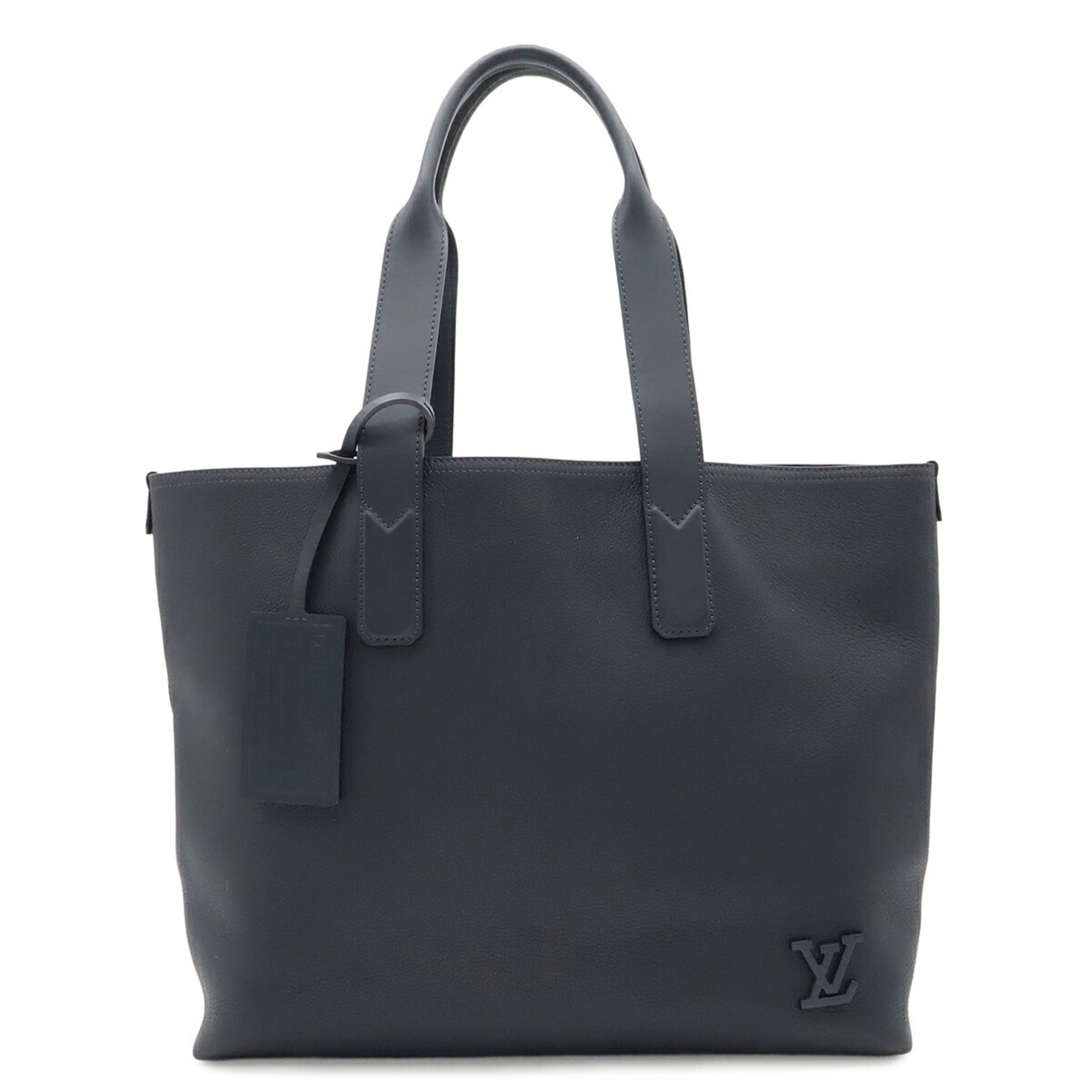 Louis Vuitton Blue Leather Shoulder Bag Tote Bag (Pre-Owned)