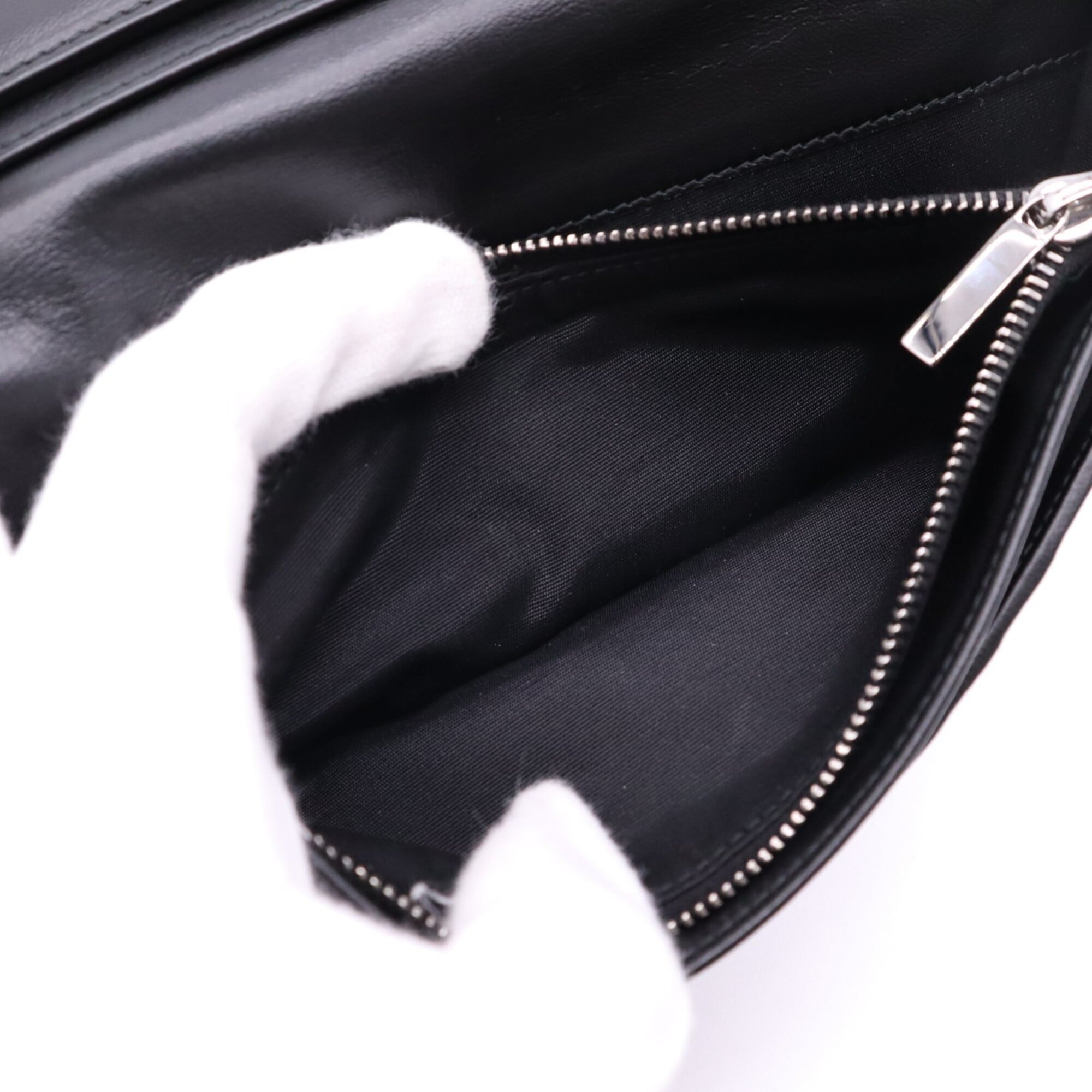 Christian Dior Black Canvas Leather Long Wallet (Bi-Fold) (Pre-Owned)