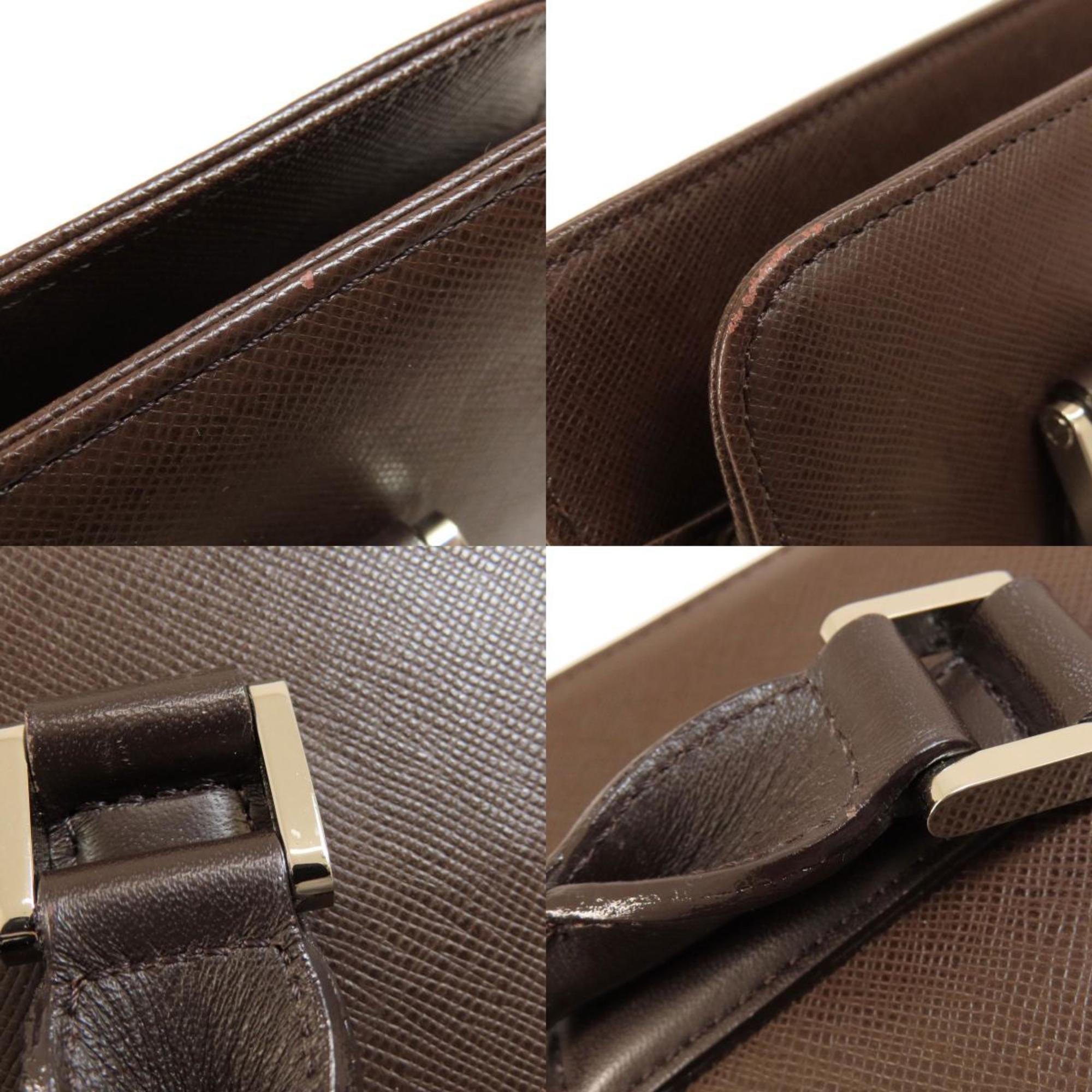 Burberry Dark Brown Leather Handbag (Pre-Owned)