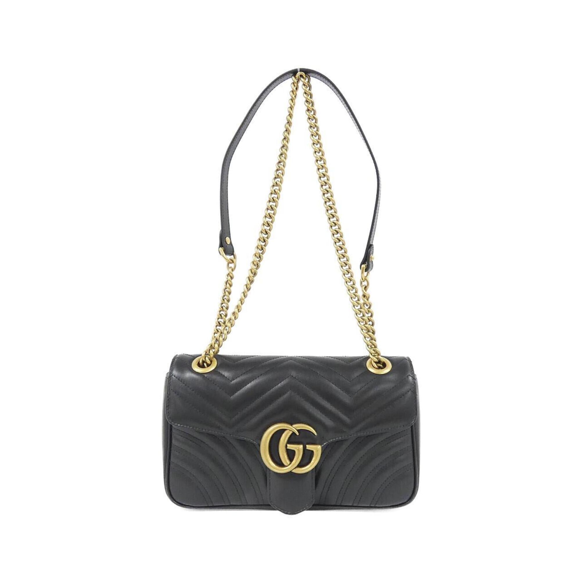 Gucci Gg Marmont Black Quilting Shoulder Bag (Pre-Owned)