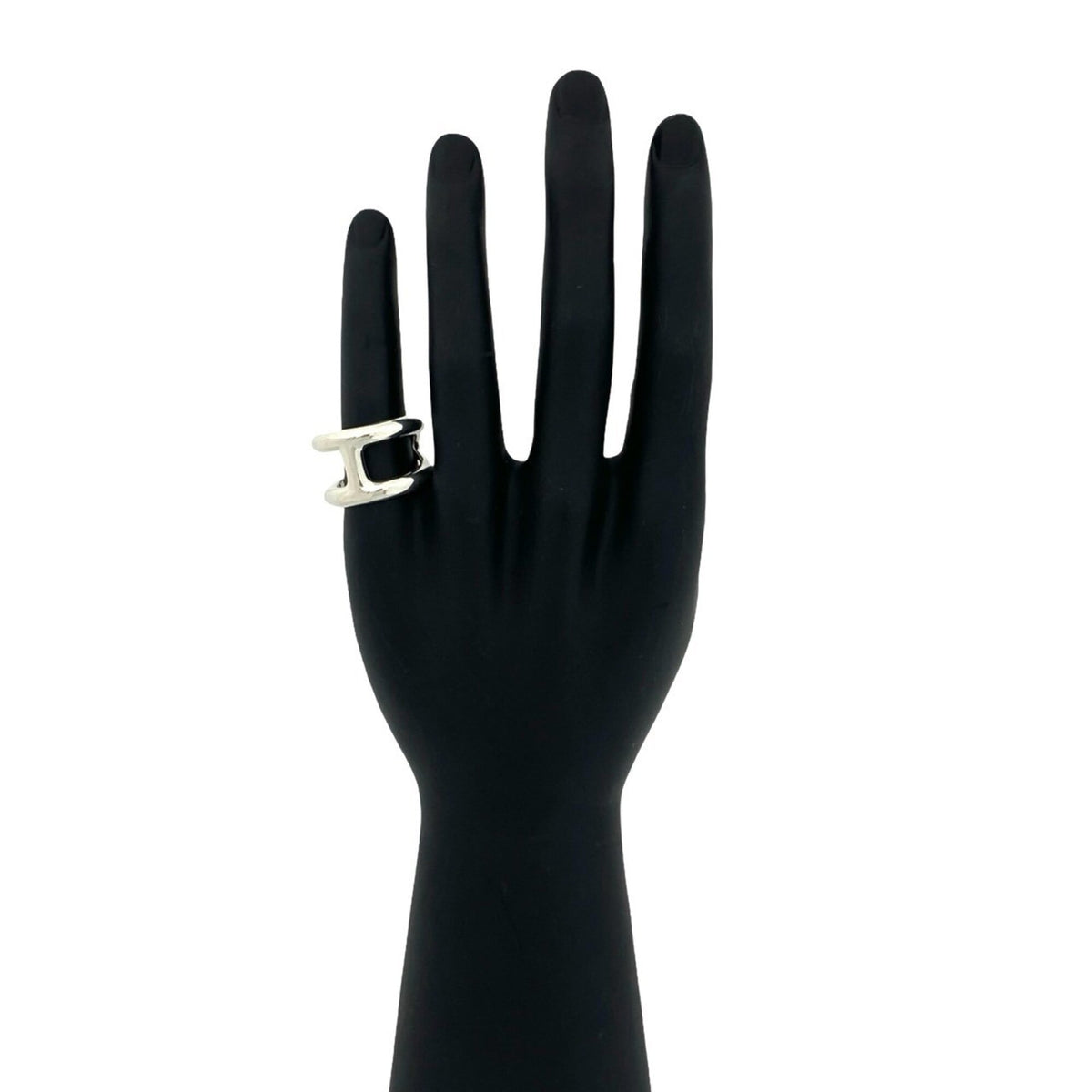 Hermes Silver Silver 925 Band Ring (Pre-Owned)