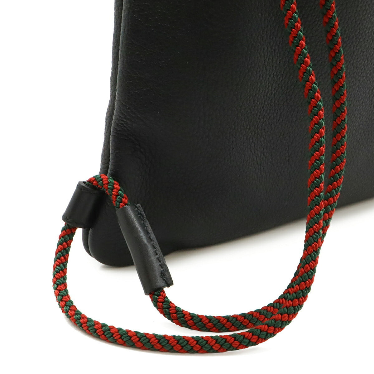 Gucci Black Green Red Color Leather Backpack (Pre-Owned)