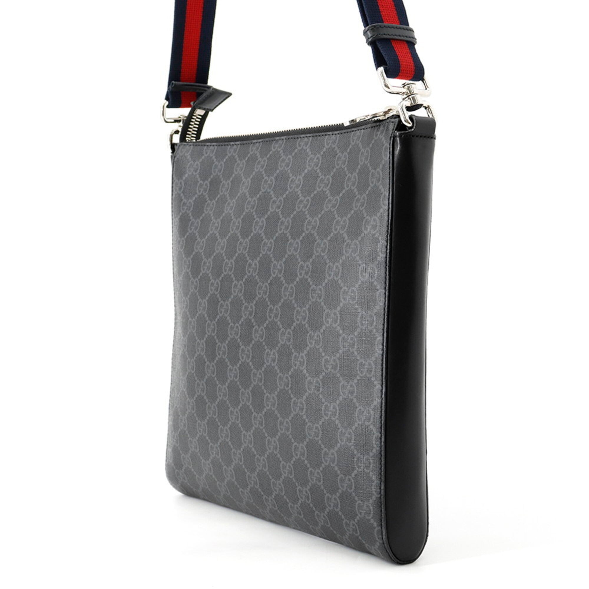Gucci Black Blue Red Color Pvc Leather Messenger Bag Shoulder Bag (Pre-Owned)