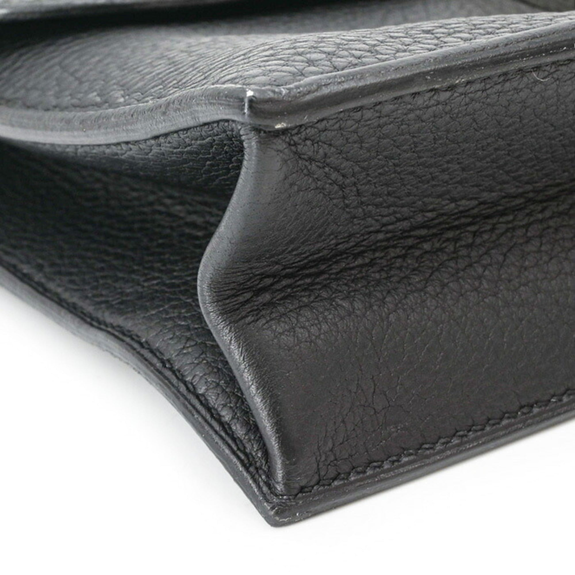 Hermes Black Taurillon Clemence Leather Handbag (Pre-Owned)