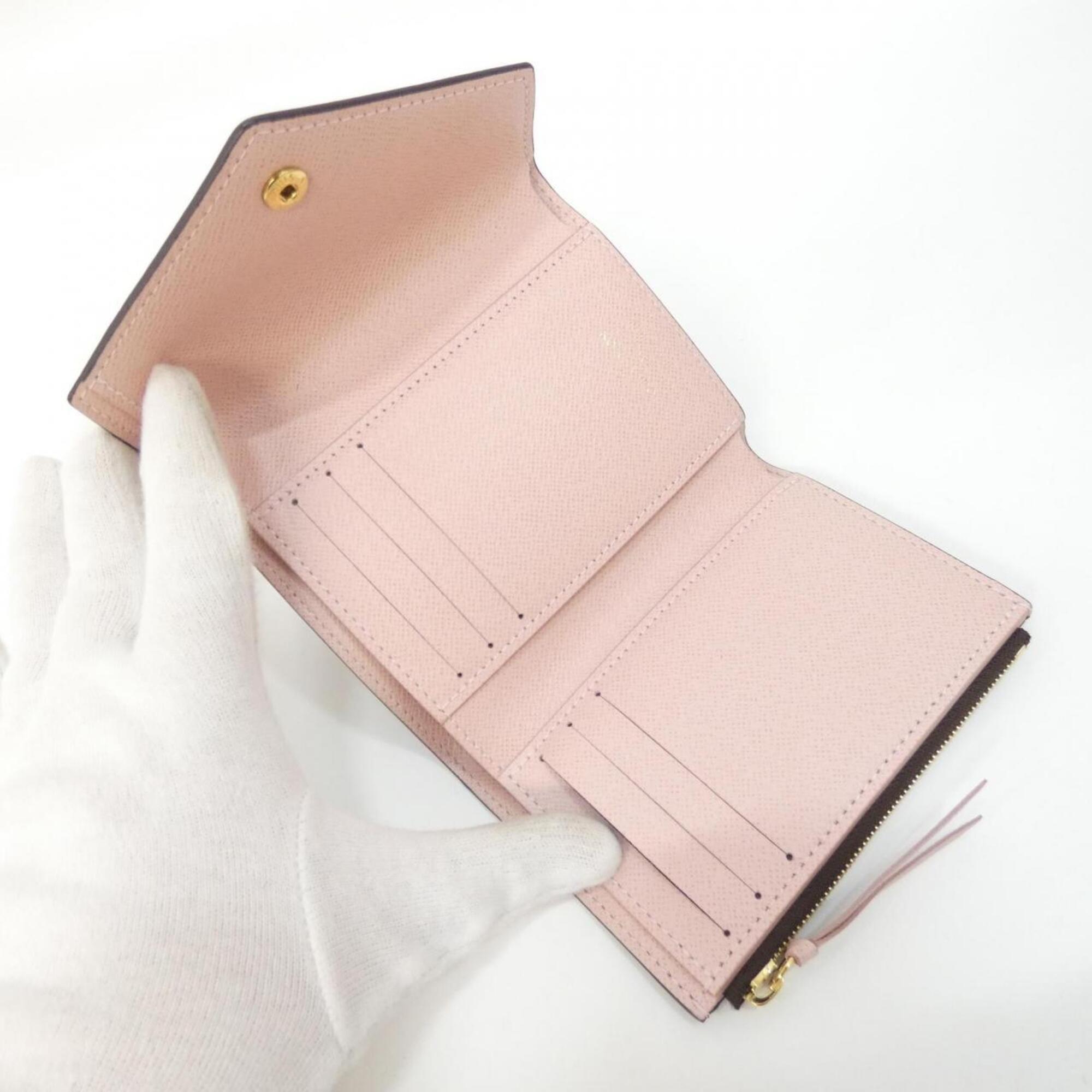 Louis Vuitton Damier Ebene Rose Ballerine Coated Canvas Wallet (Tri-Fold) (Pre-Owned)