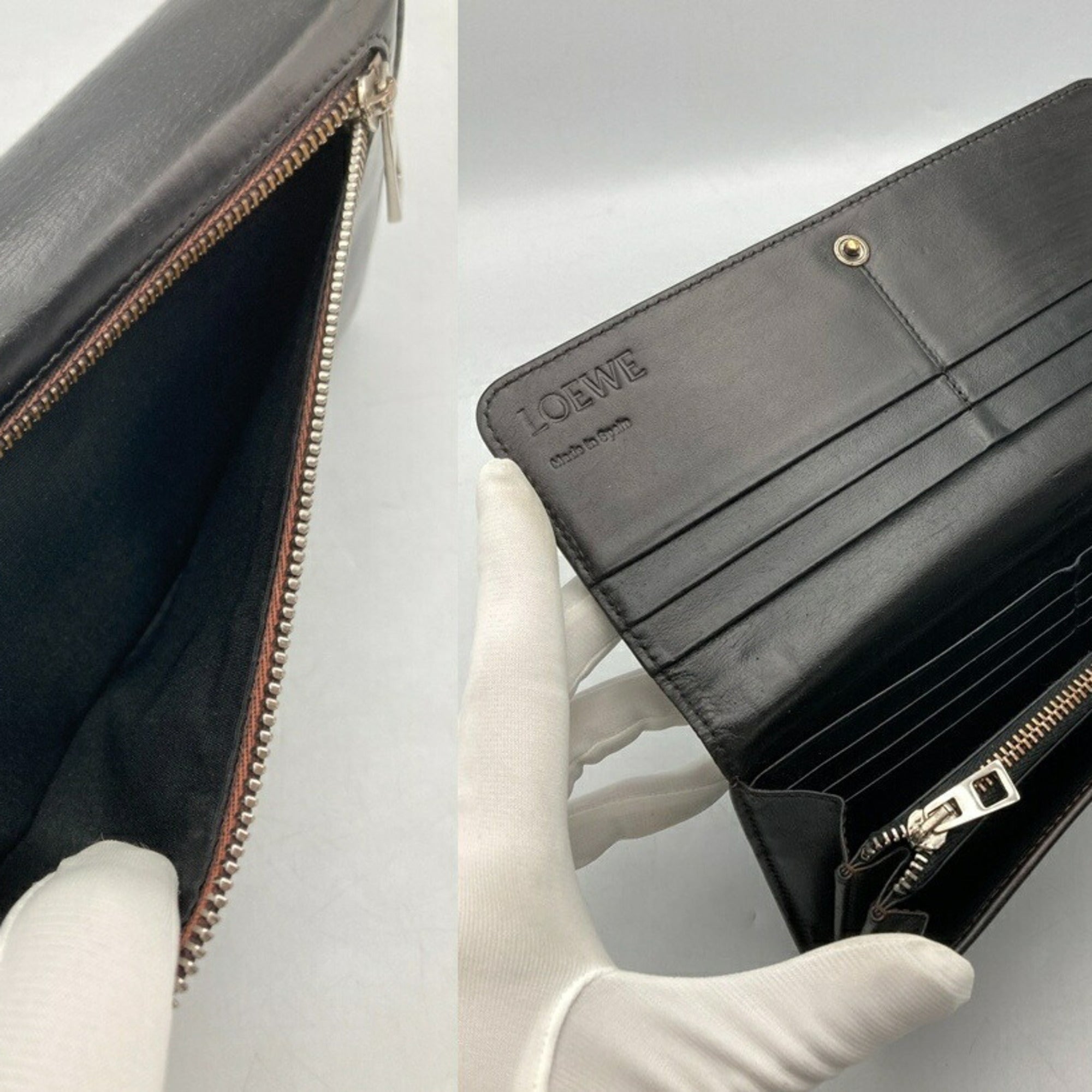 Loewe Black Leather Long Wallet (Bi-Fold) (Pre-Owned)