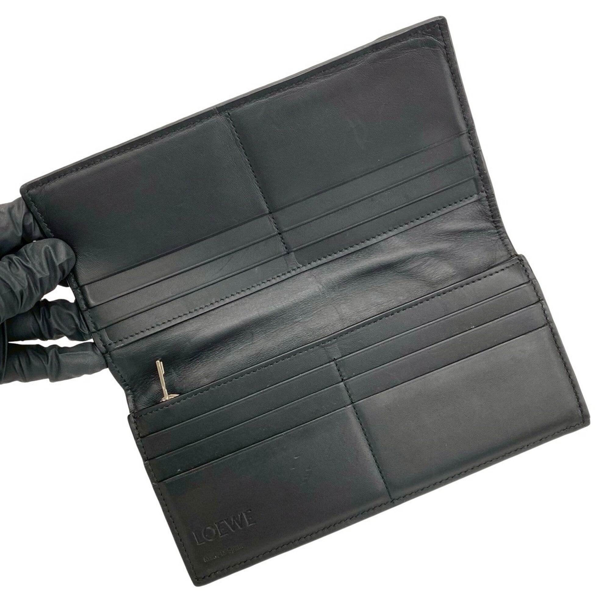 Loewe Black Leather Long Wallet (Bi-Fold) (Pre-Owned)