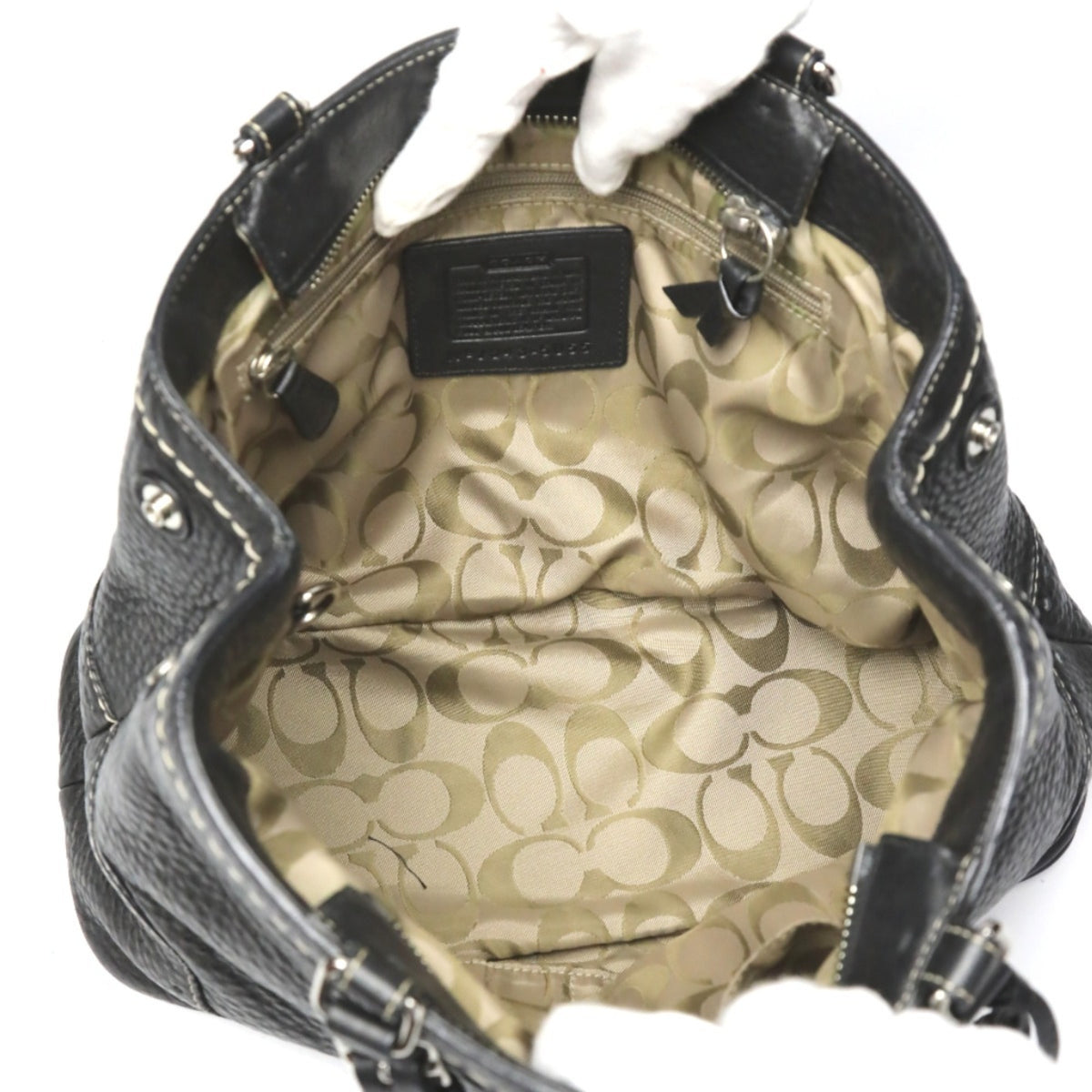 Coach Black Leather Handbag (Pre-Owned)