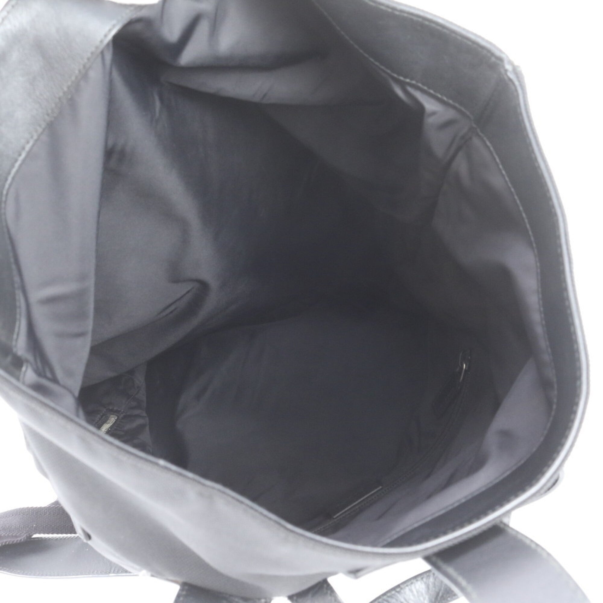 Gucci Black Leather Canvas Backpack Shoulder Bag (Pre-Owned)
