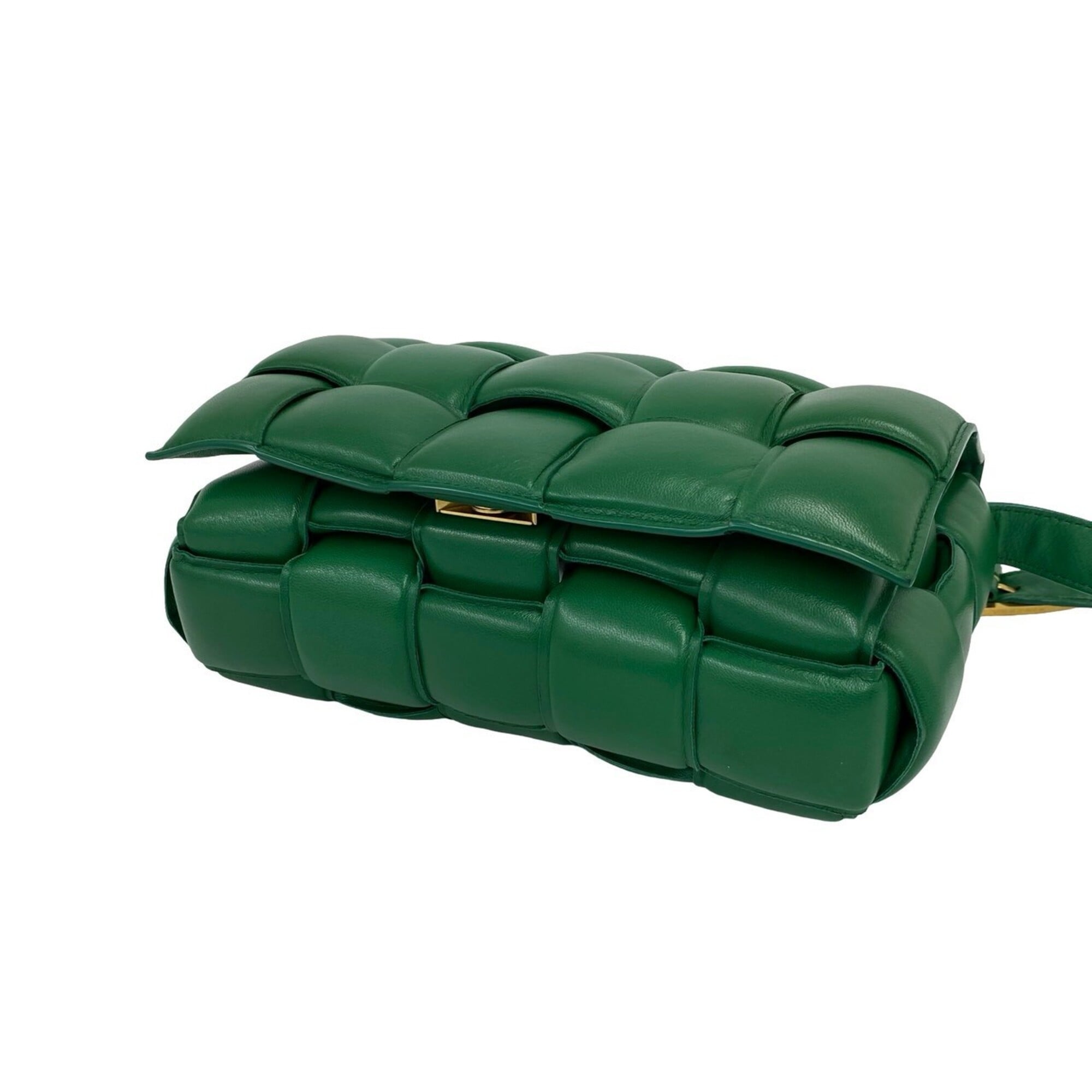 Bottega Veneta Green Leather Pochette Shoulder Bag (Pre-Owned)