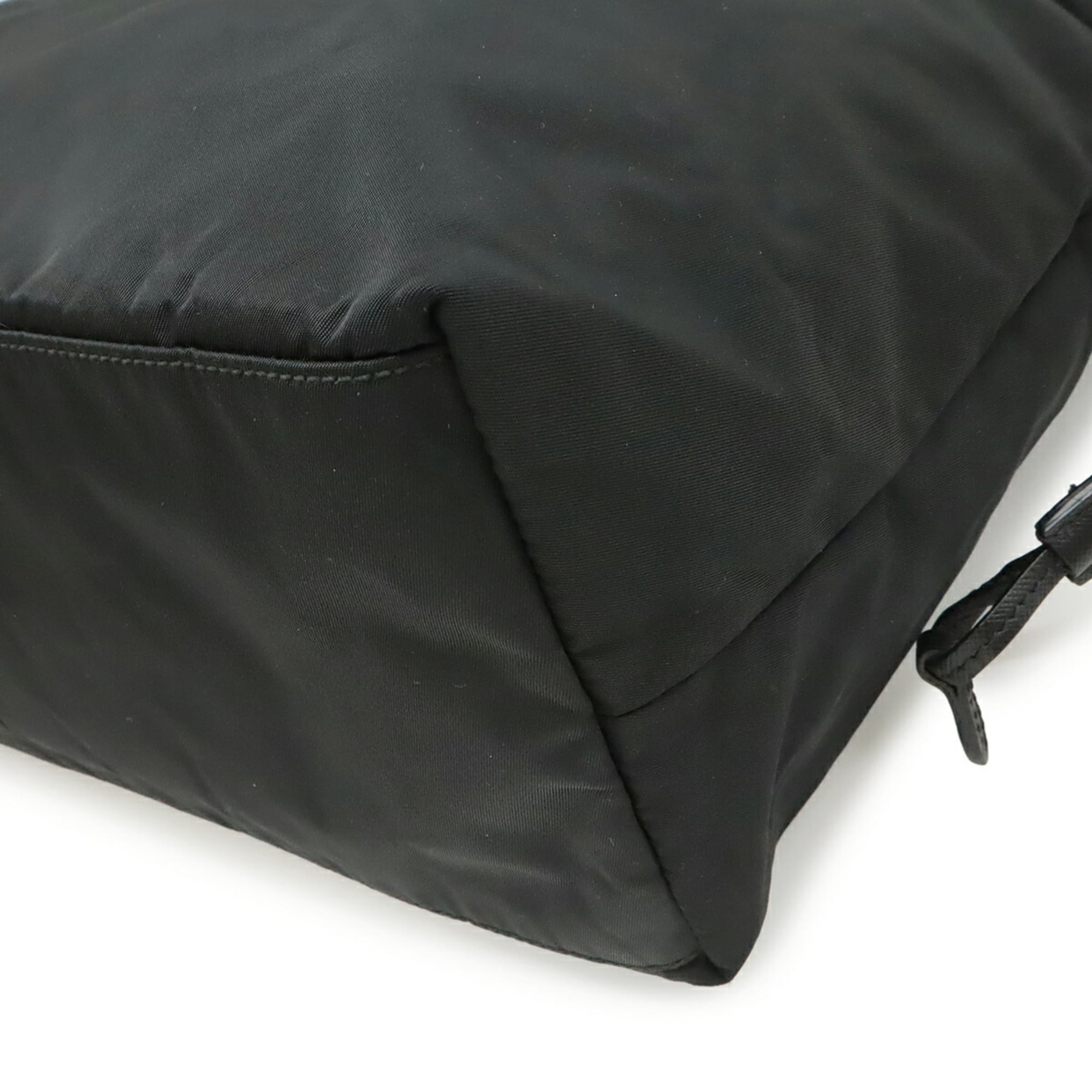 Prada Black Nero Nylon Leather Shoulder Bag Tote Bag (Pre-Owned)