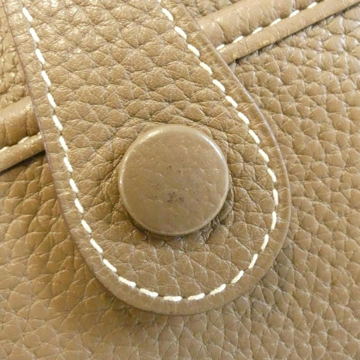 Hermes Etoupe Gray Taurillon Clemence Leather Shoulder Bag (Pre-Owned)