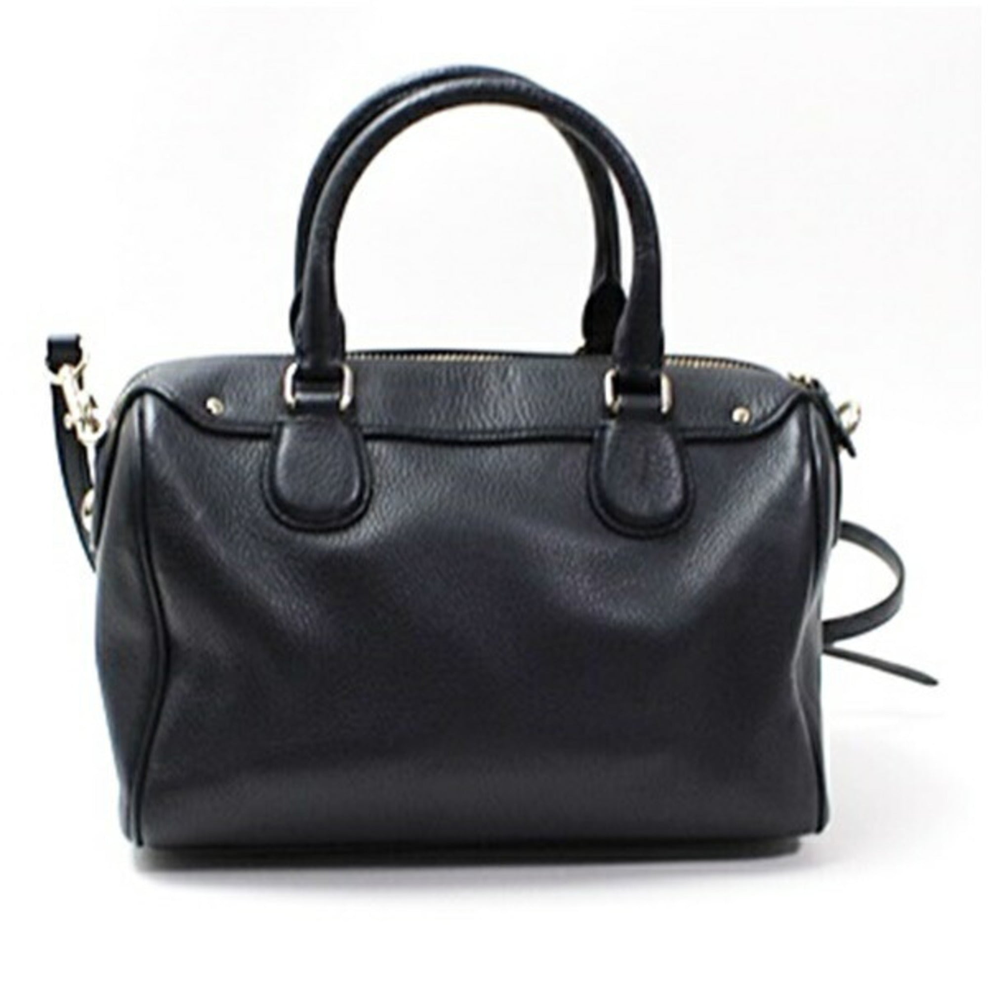 Coach Navy Pvc Leather Boston Bag Handbag Shoulder Bag (Pre-Owned)