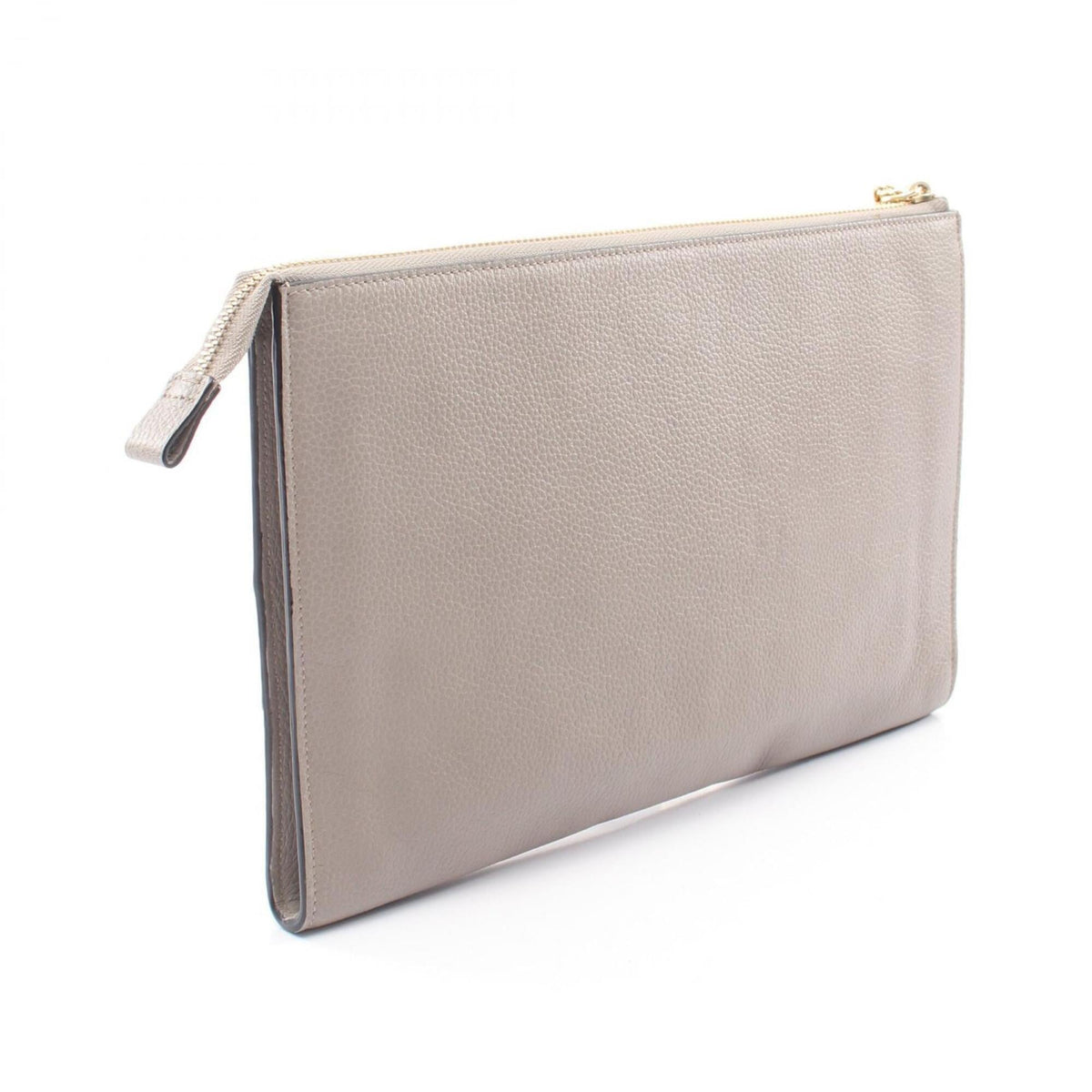 Chloé Beige Leather Clutch Bag Handbag (Pre-Owned)