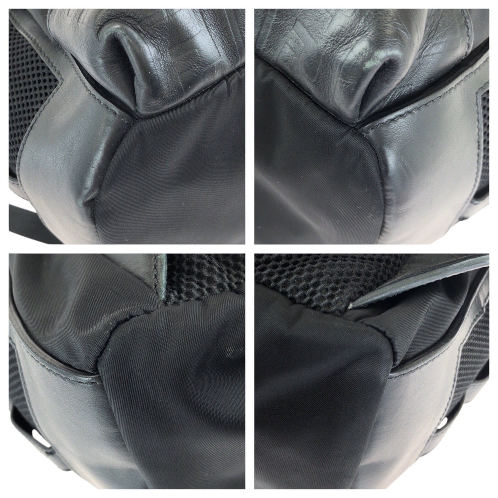 Fendi Black Nylon Leather Backpack (Pre-Owned)