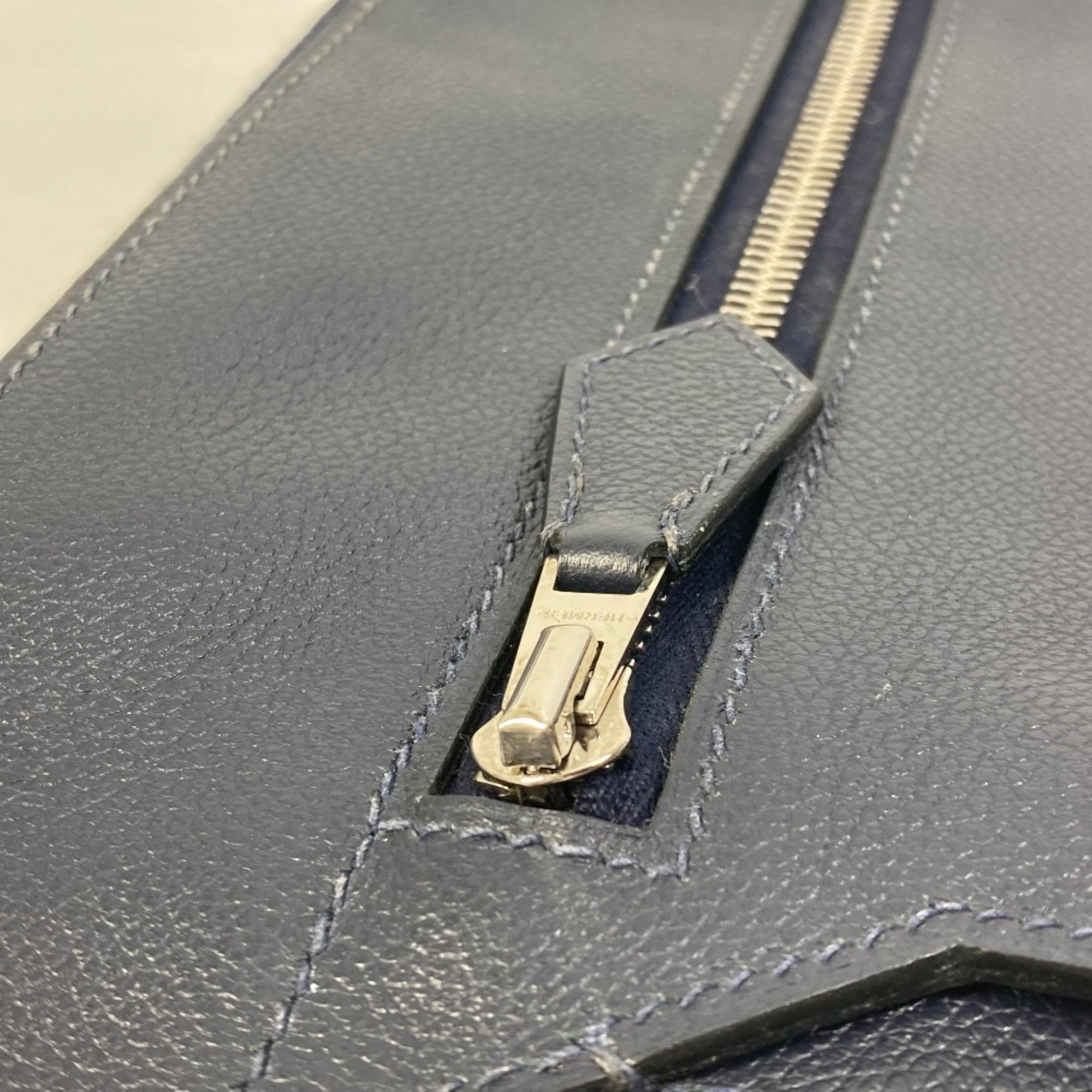 Hermes Blue Nuit Navy Leather Shoulder Bag (Pre-Owned)