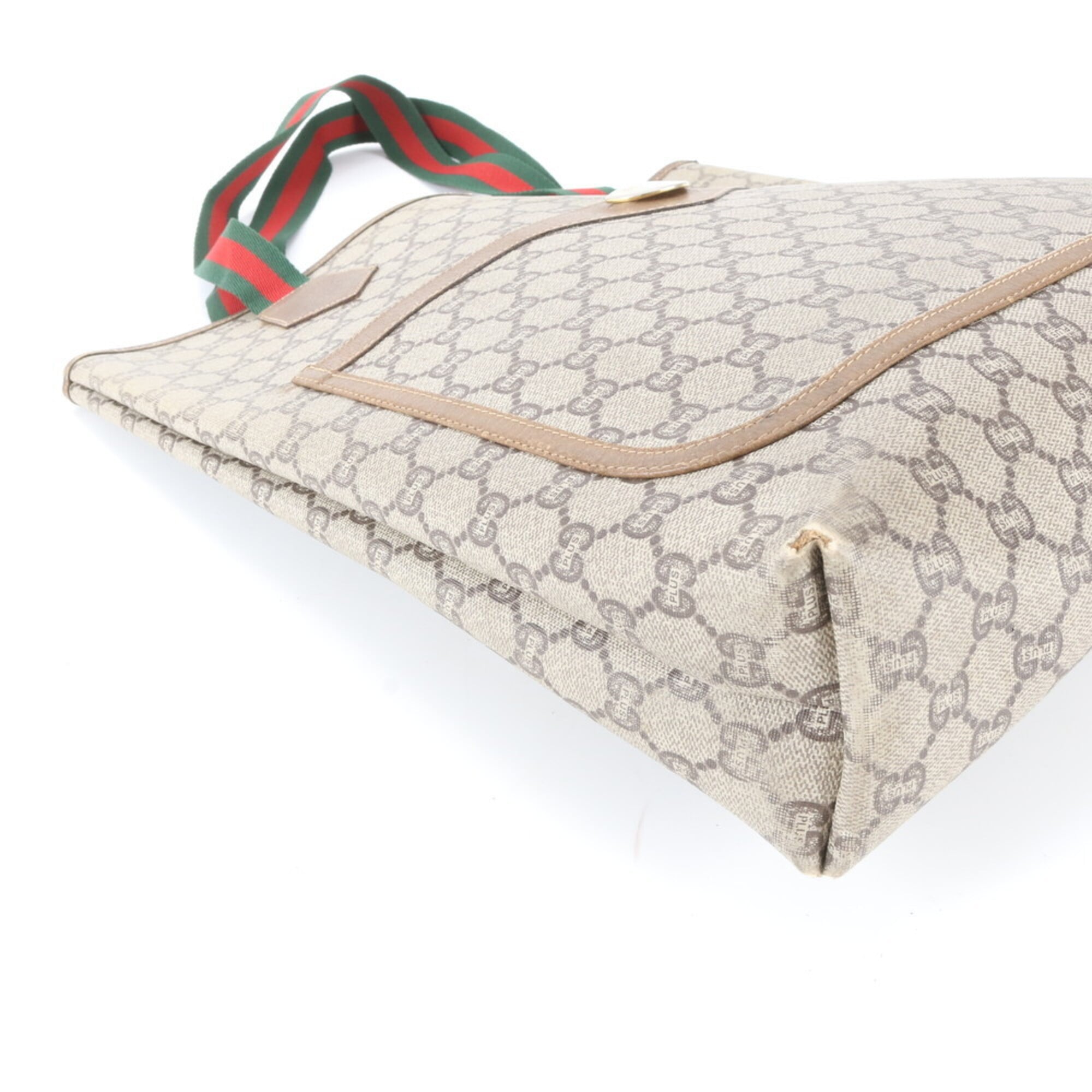 Gucci Sherry Line Beige Gg Plus Handbag (Pre-Owned)