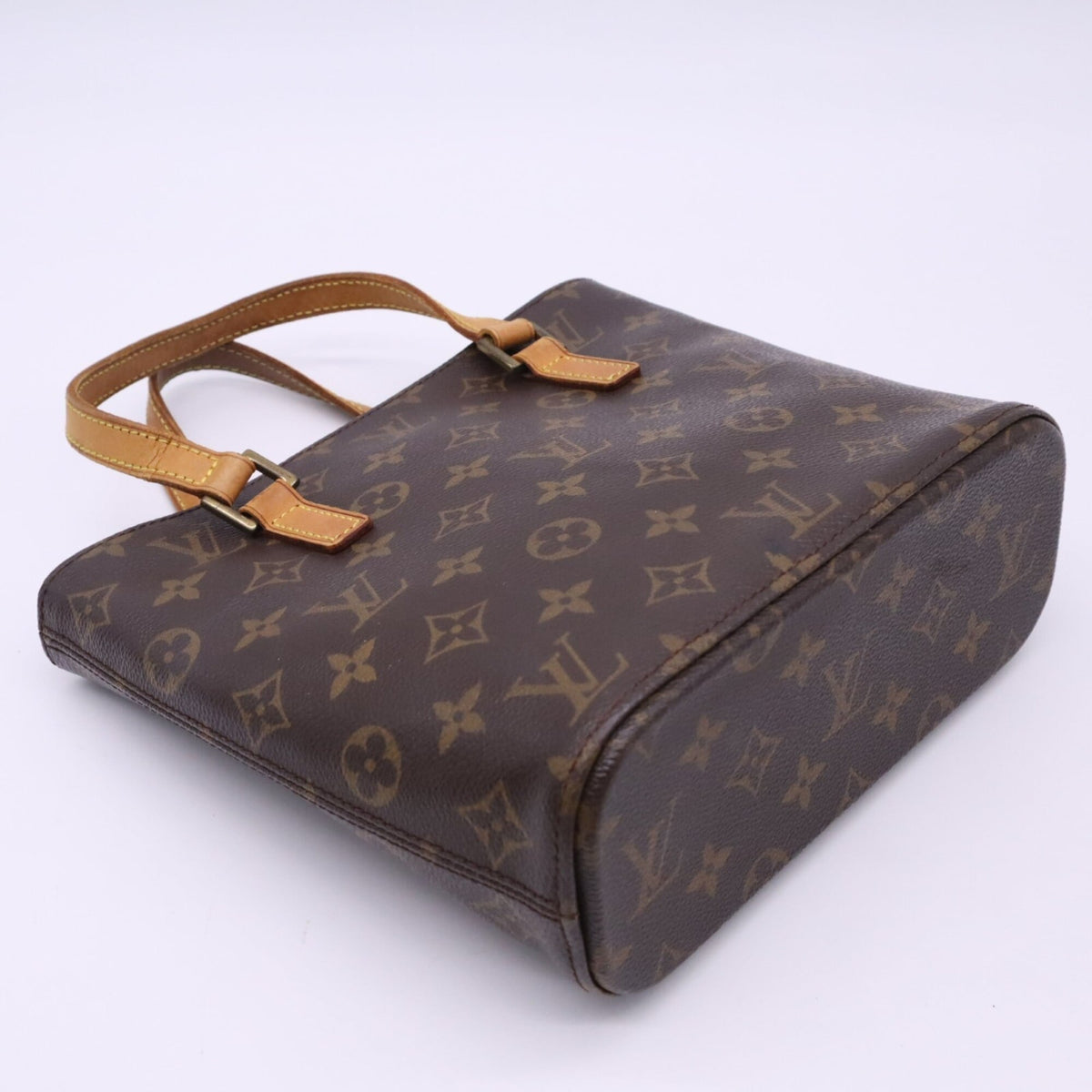 Louis Vuitton Monogram Beige Brown Coated Canvas Leather Handbag (Pre-Owned)