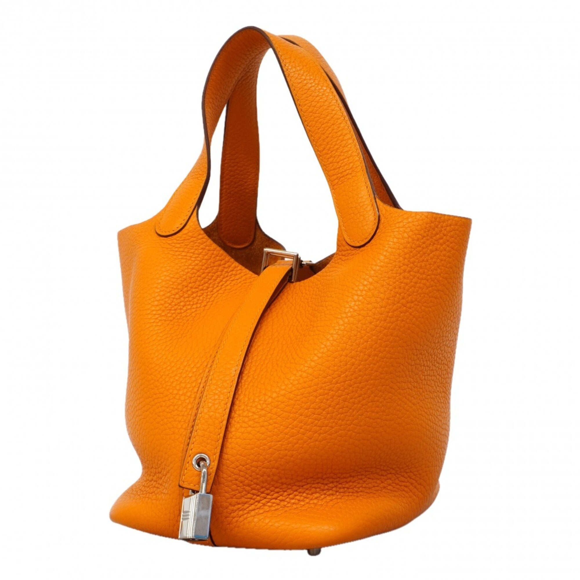 Hermes Orange Taurillon Clemence Leather Handbag (Pre-Owned)