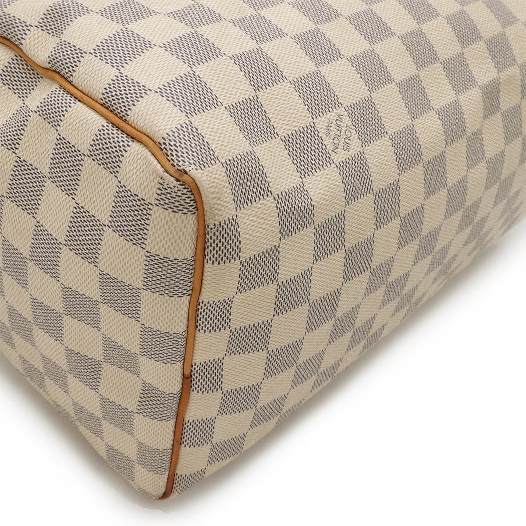 Louis Vuitton Ivory Damier Azur Boston Bag Handbag (Pre-Owned)