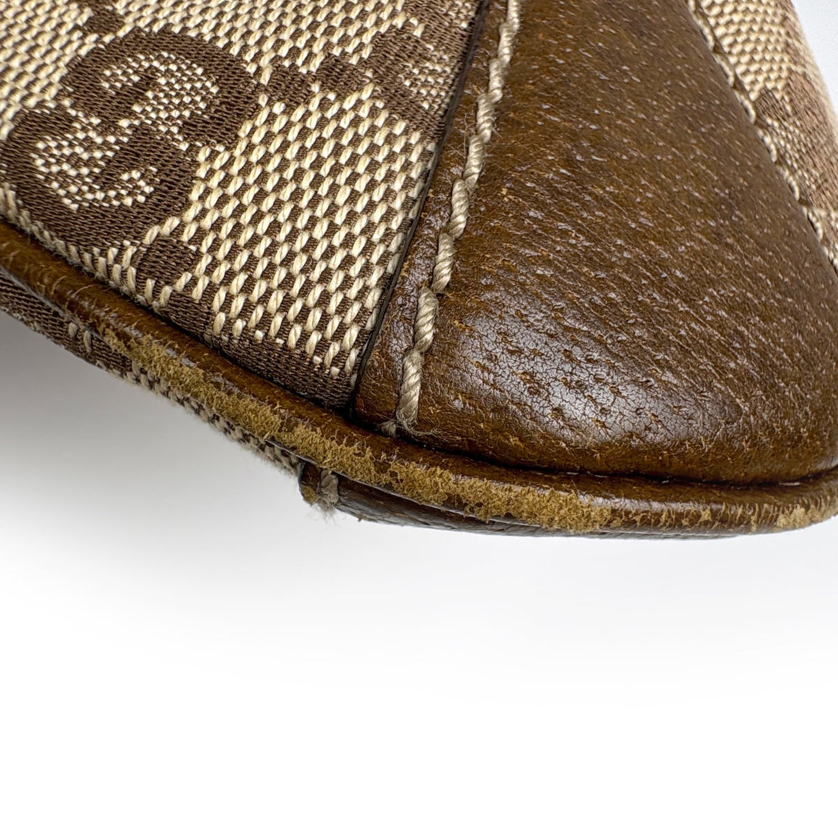 Gucci Horsebit Brown Gg Canvas Leather Shoulder Bag (Pre-Owned)