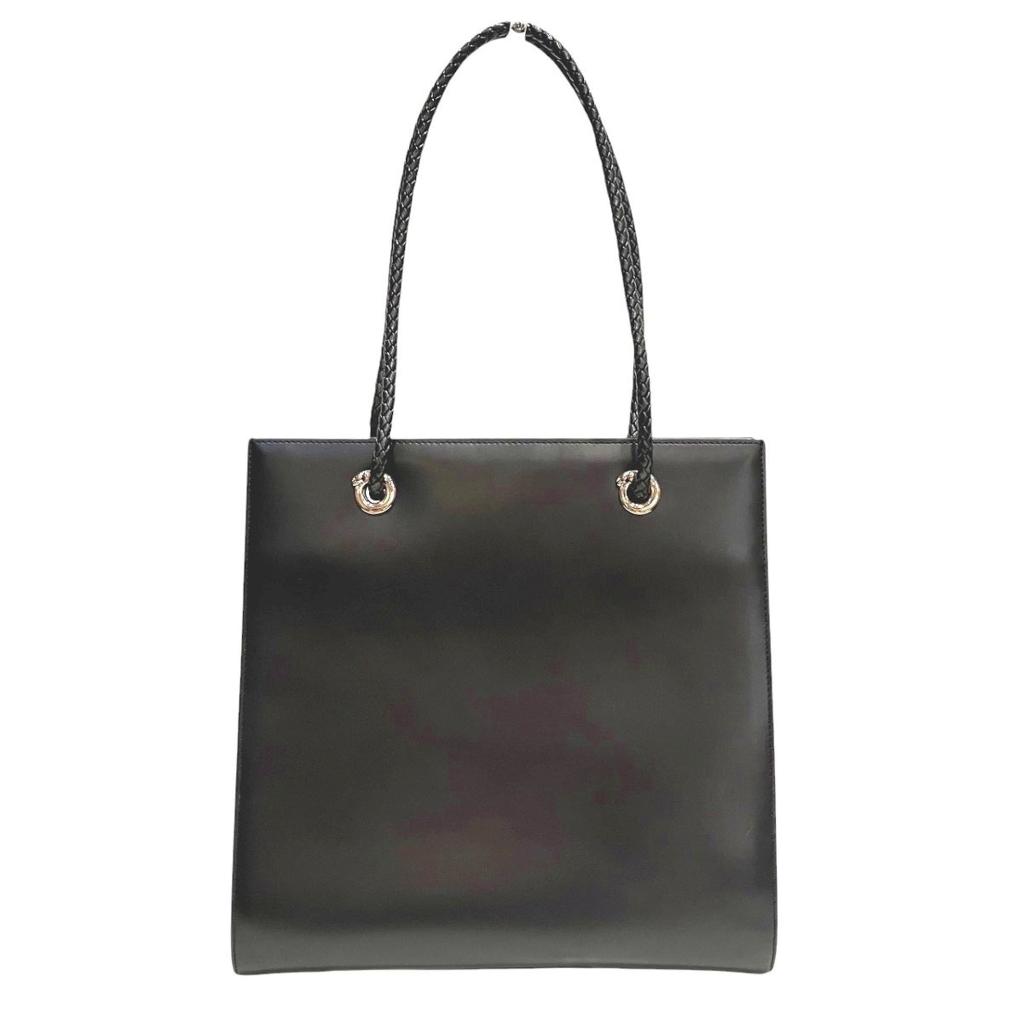 Cartier Panthère Black Leather Tote Bag (Pre-Owned)