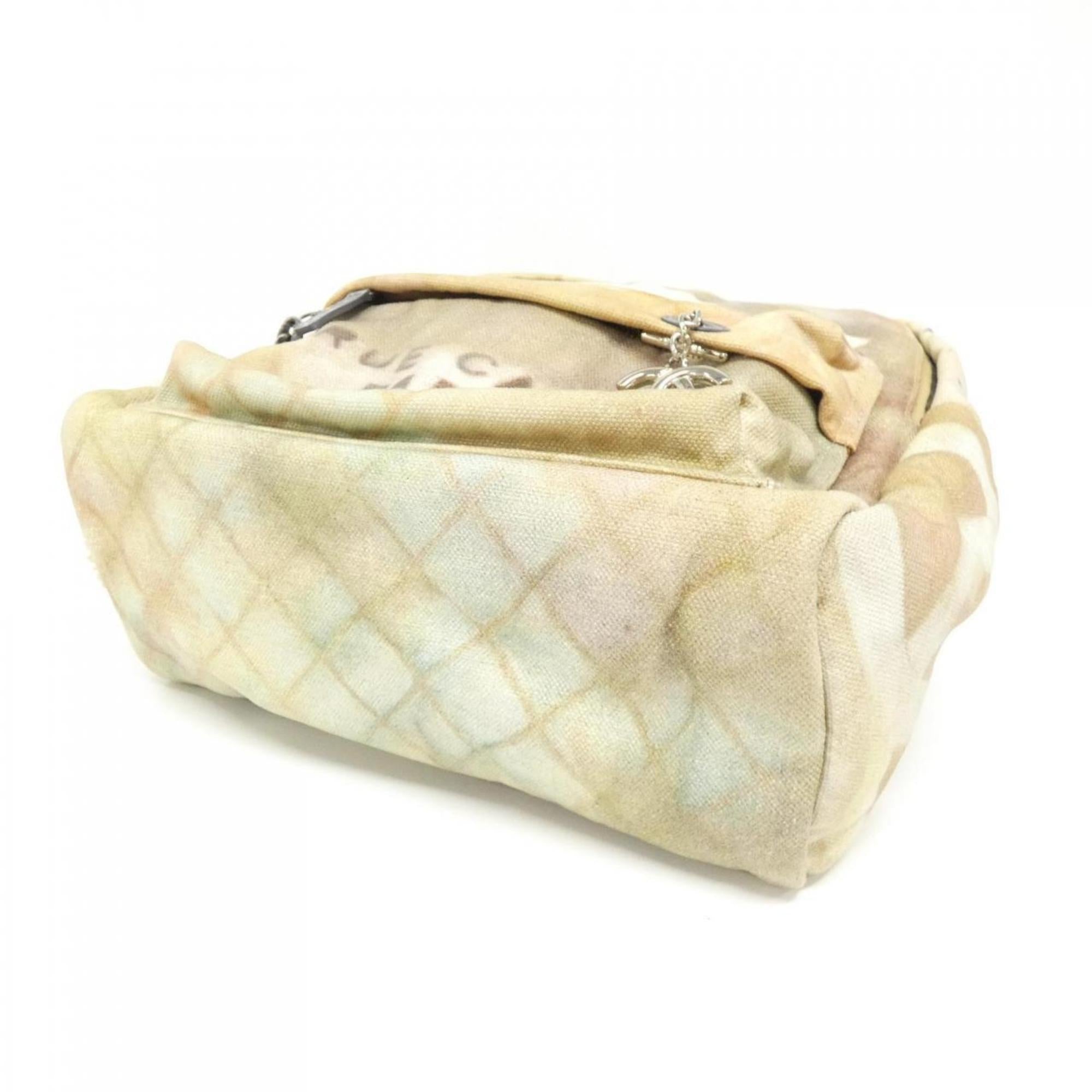 Chanel Beige Multi-Color Canvas Backpack (Pre-Owned)