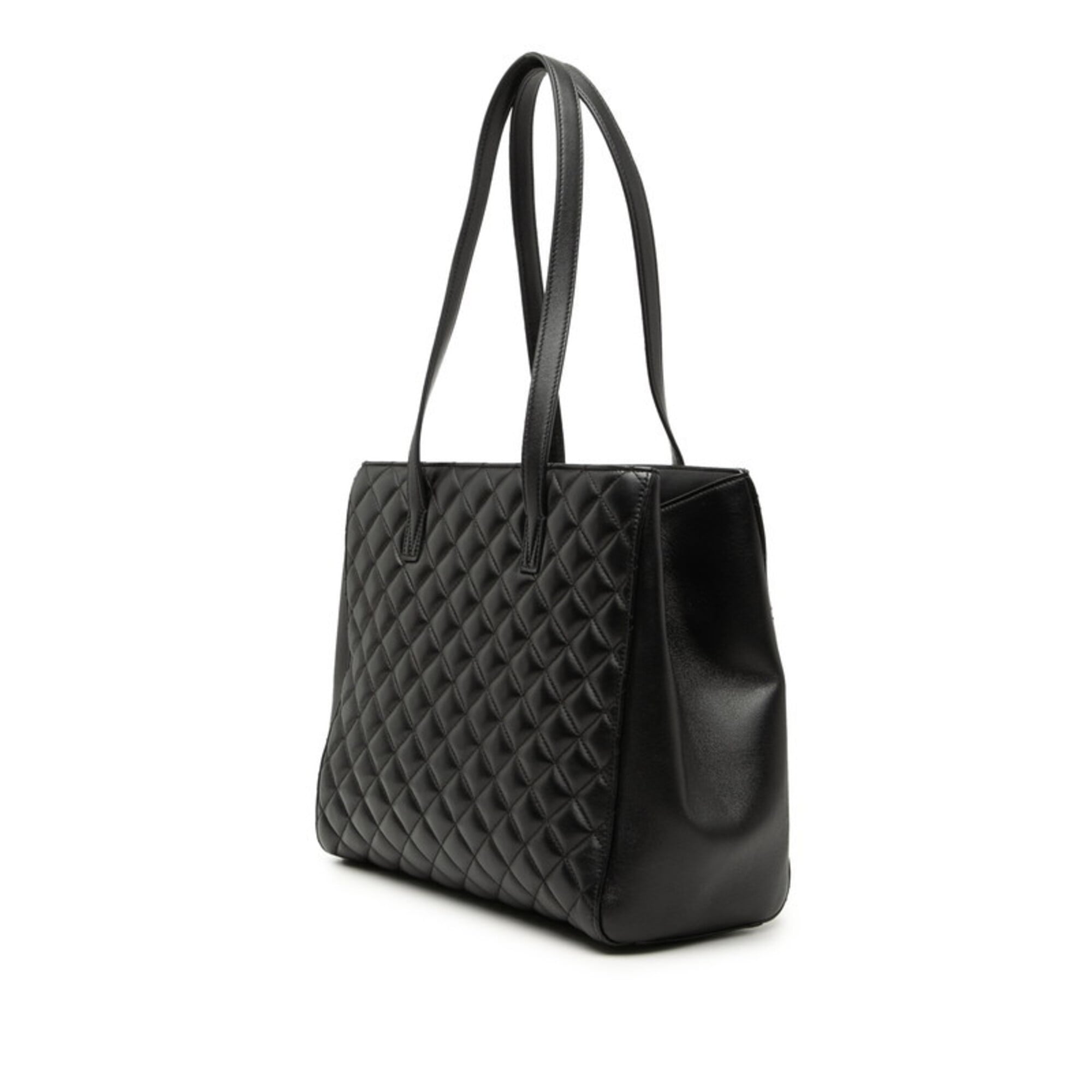 Versace Black Leather Pouch Tote Bag (Pre-Owned)