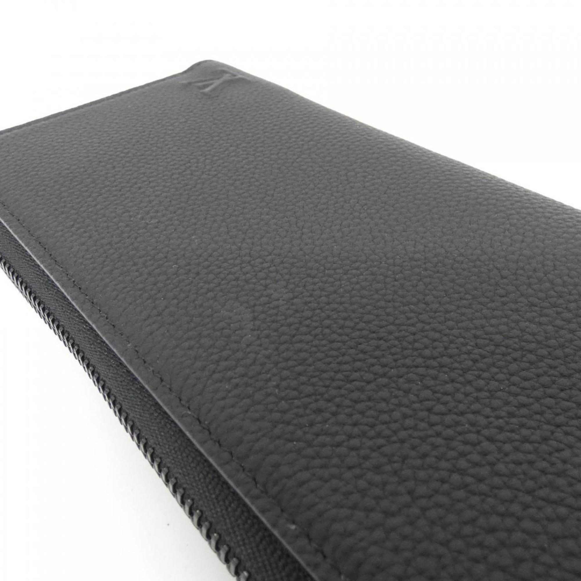 Louis Vuitton Black Leather Long Wallet (Bi-Fold) (Pre-Owned)