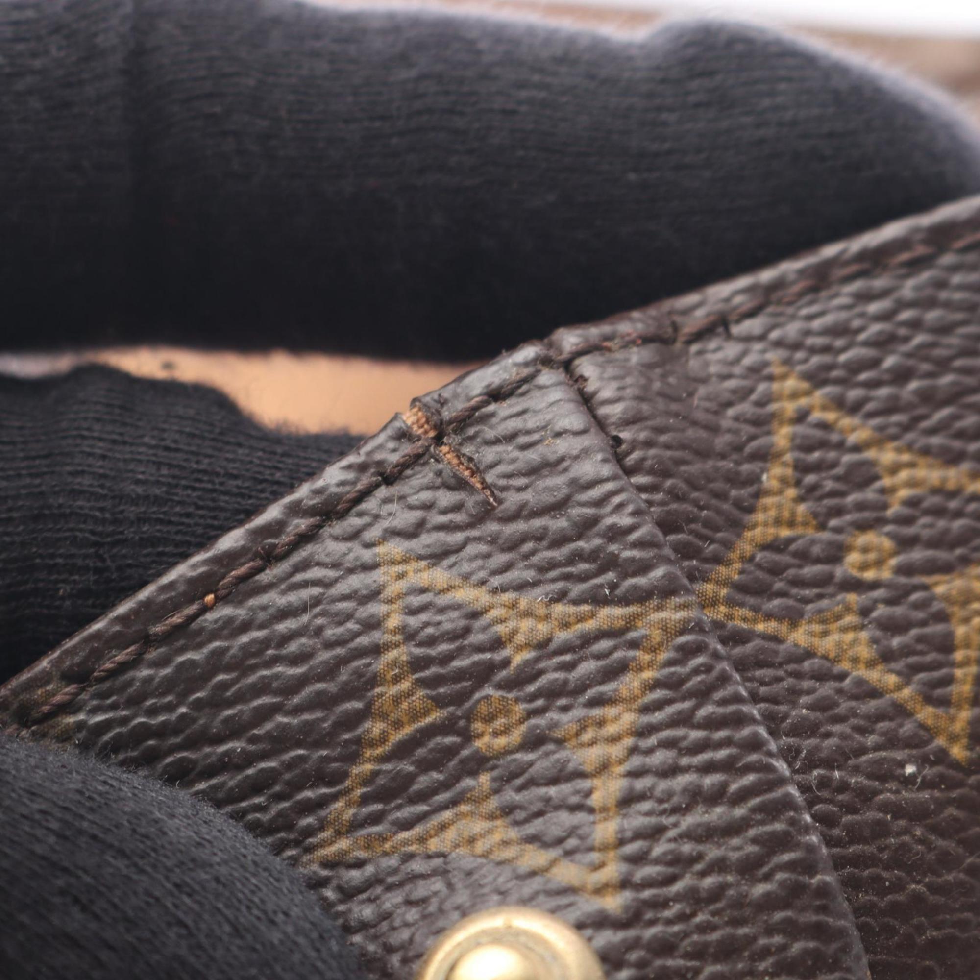 Louis Vuitton Brown Coated Canvas Leather Tote Bag (Pre-Owned)