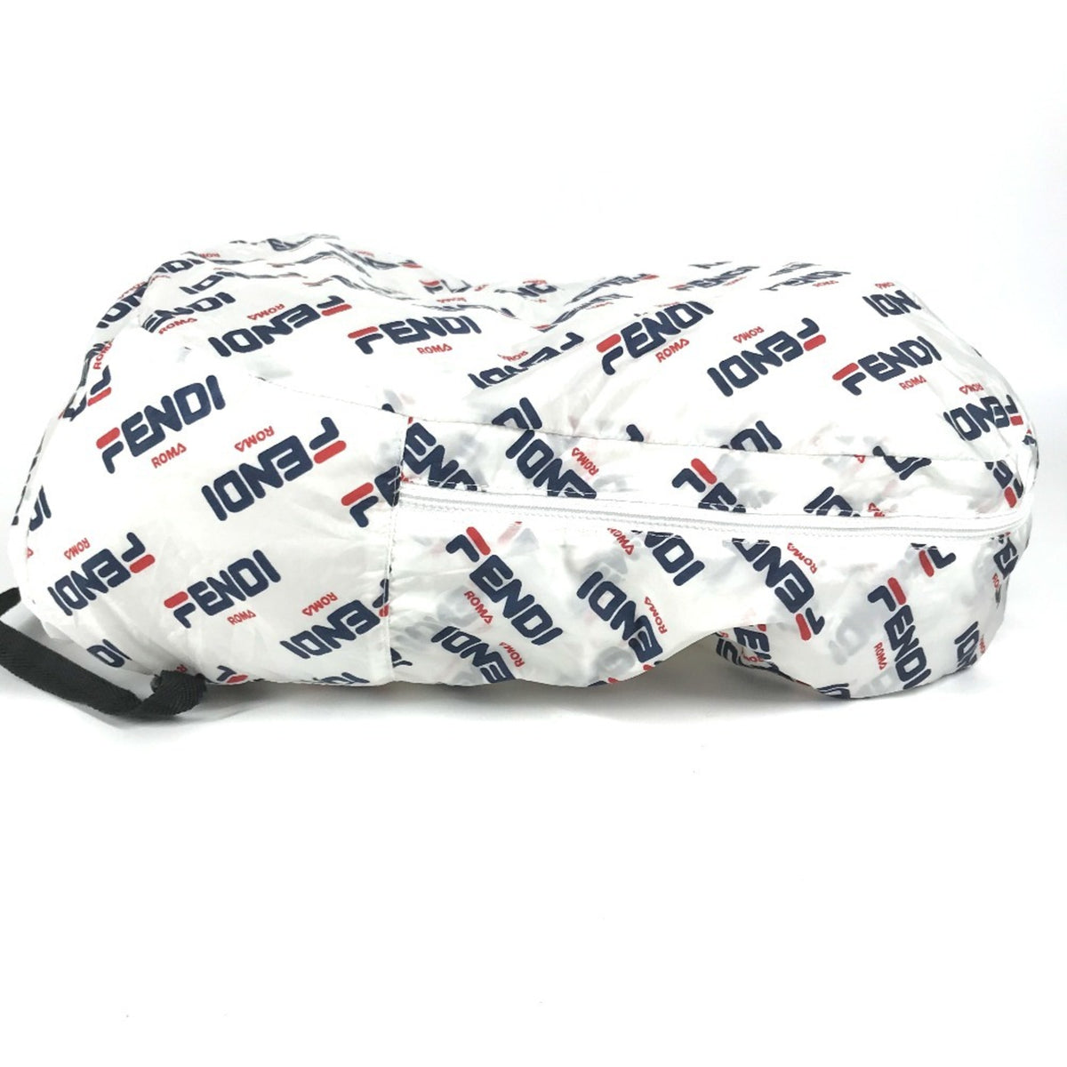 Fendi Navy Red Color White Nylon Backpack (Pre-Owned)
