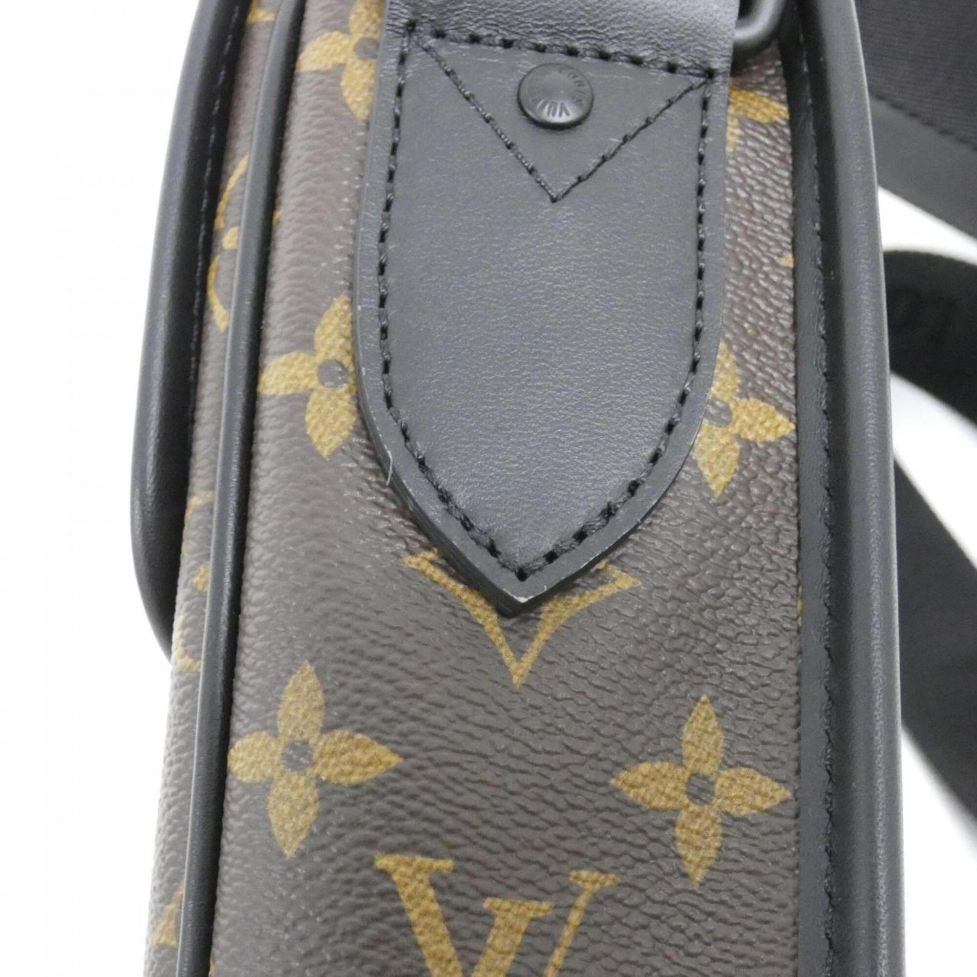 Louis Vuitton Black Marron Coated Canvas Shoulder Bag (Pre-Owned)